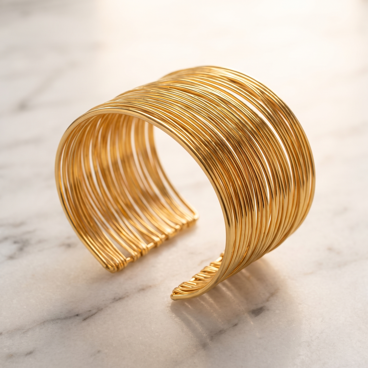 Ligne d’ Or: handcrafted gold bracelet cuff