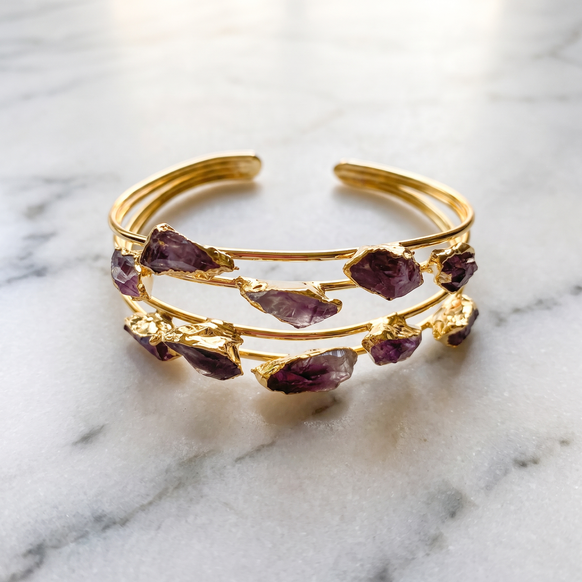 amethyst bracelet cuff