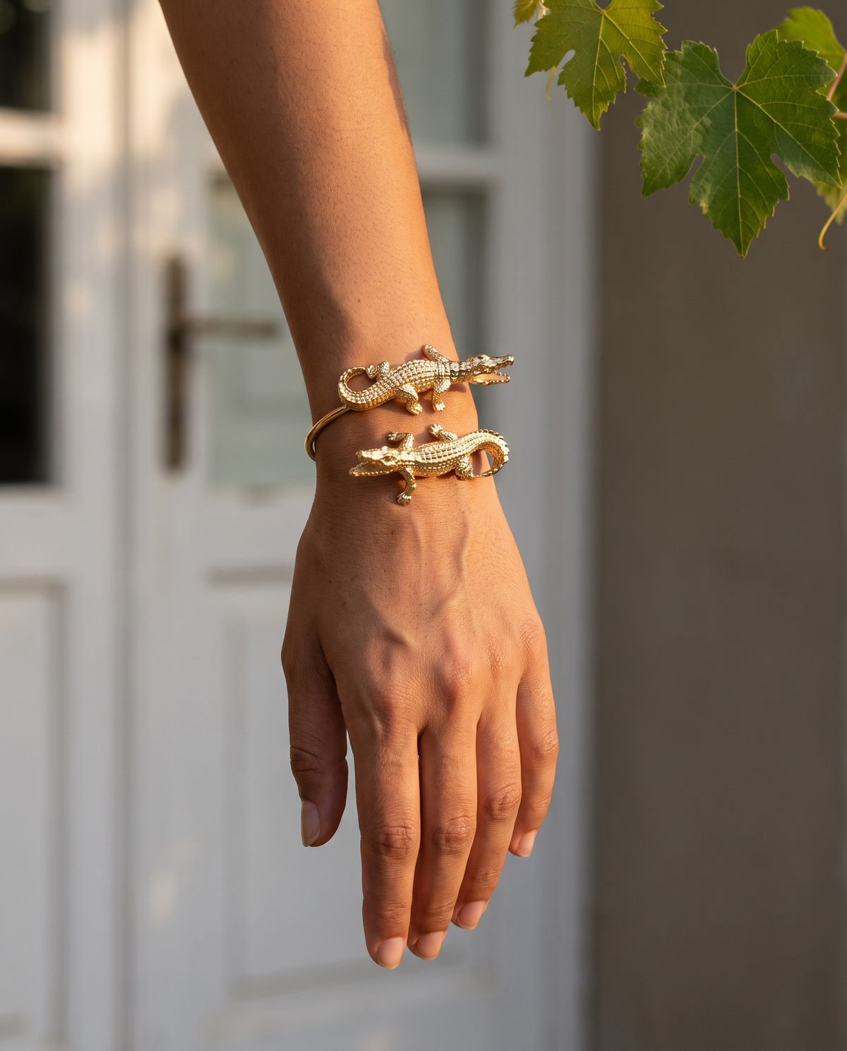 bold crocodile bracelet cuff