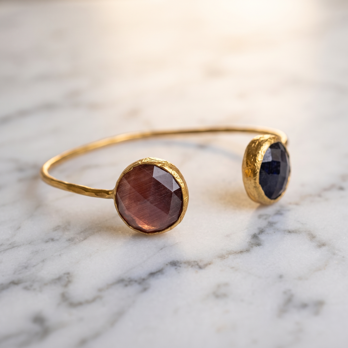 Elegant Goldplated Bangle with Gemstones