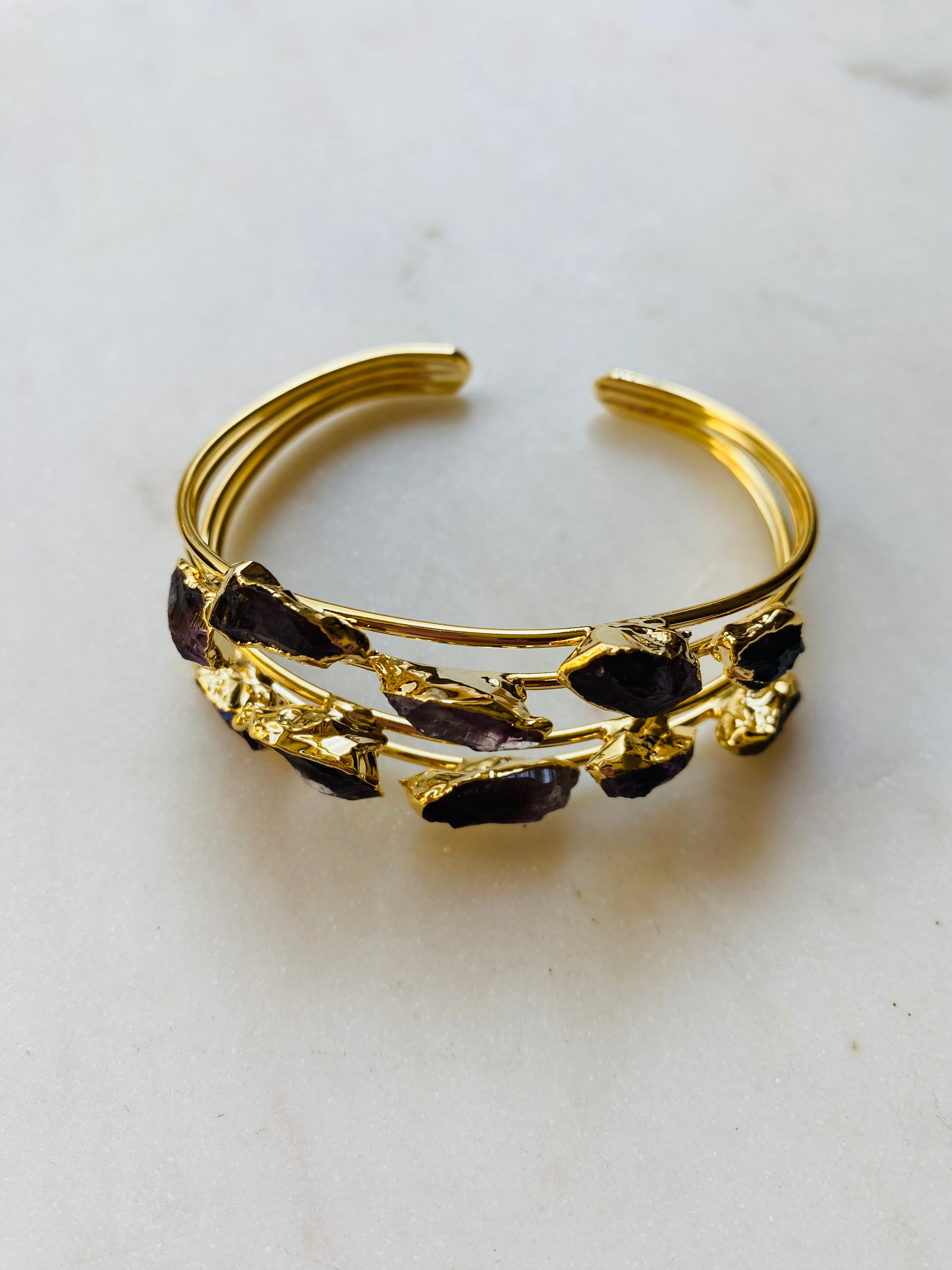 amethyst bracelet cuff
