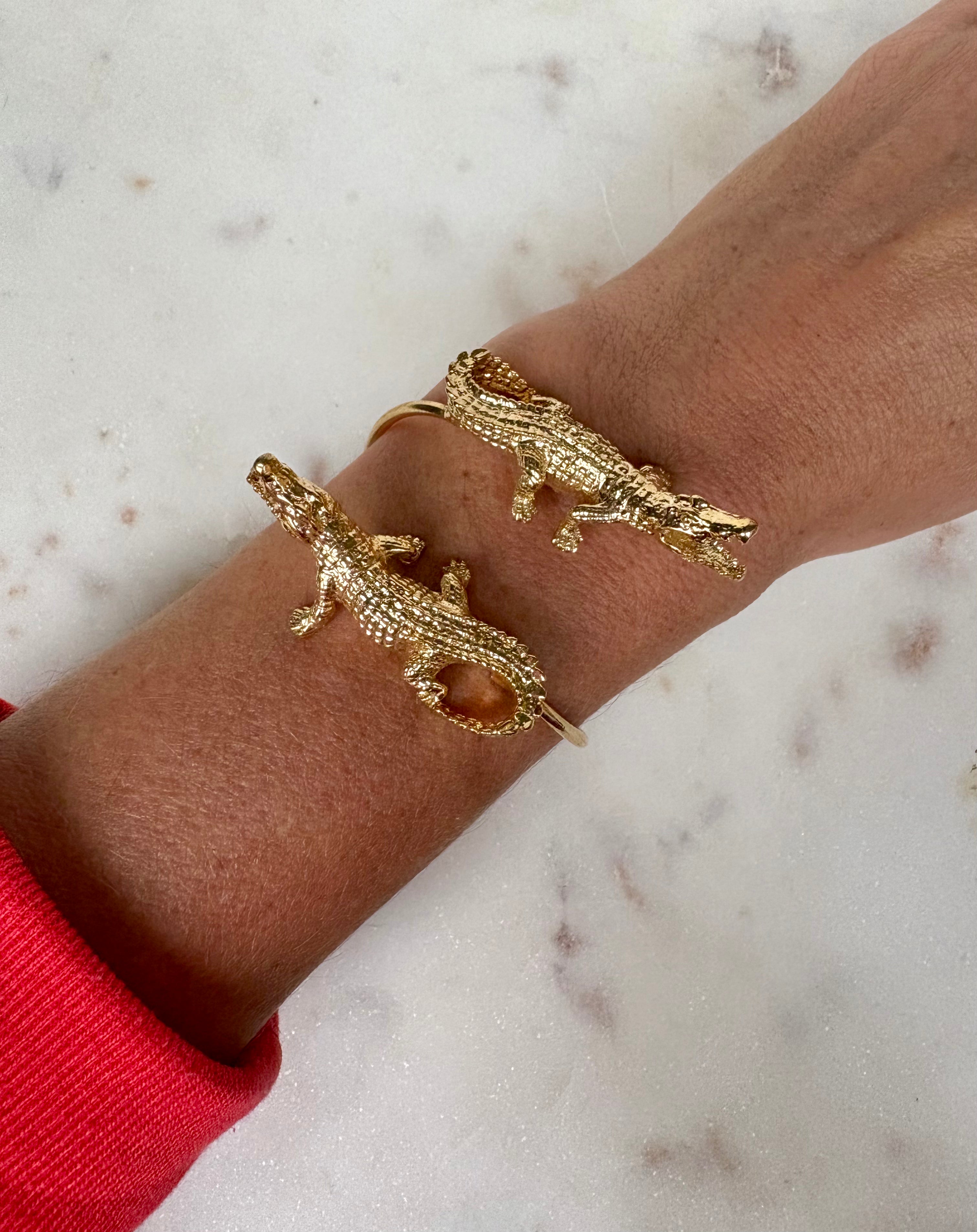 bold crocodile bracelet cuff
