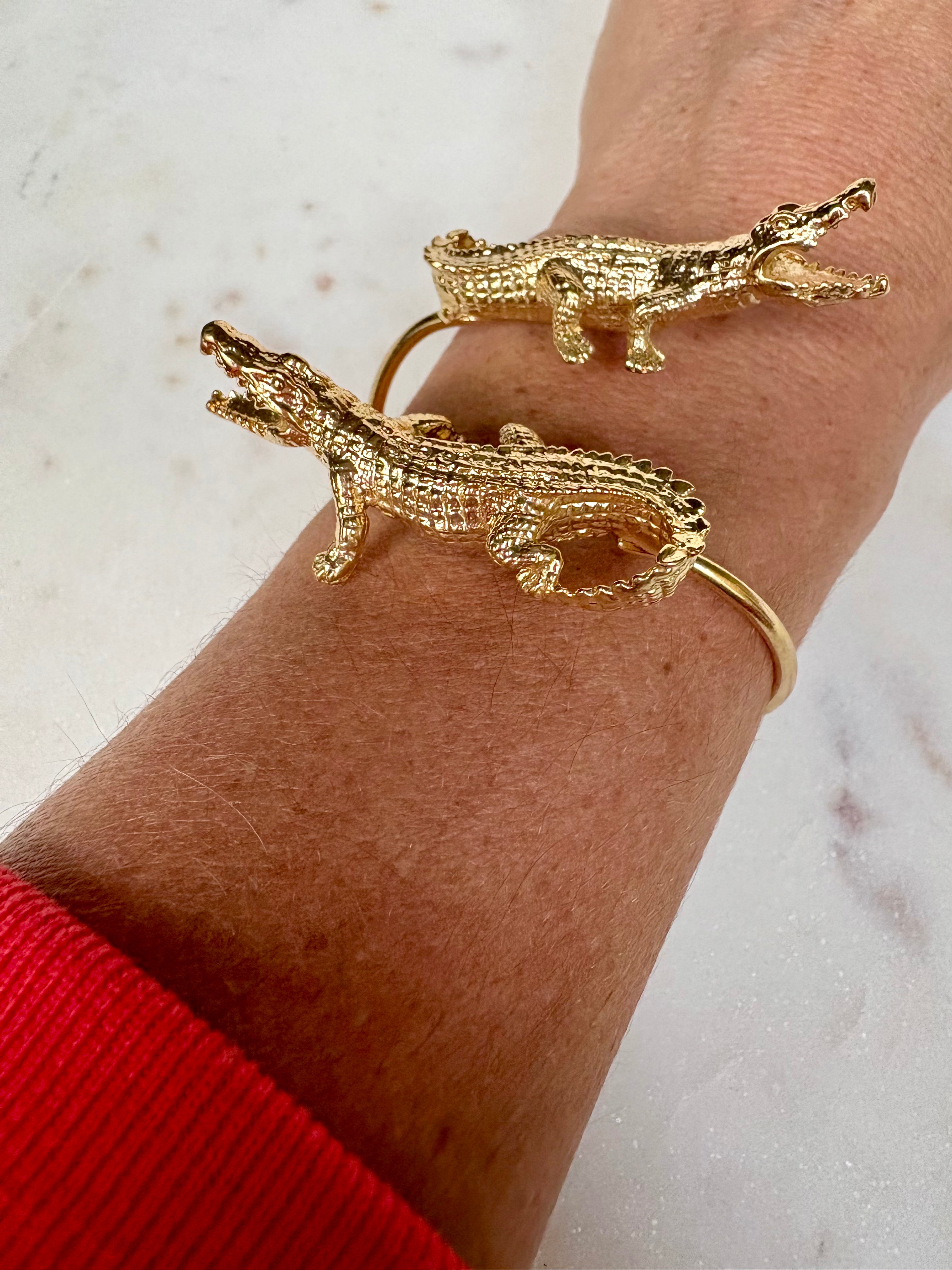 bold crocodile bracelet cuff