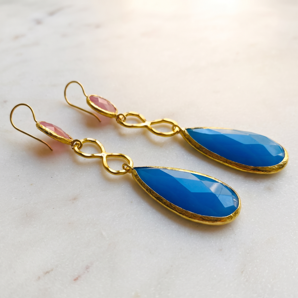 'infinity' gemstone earrings