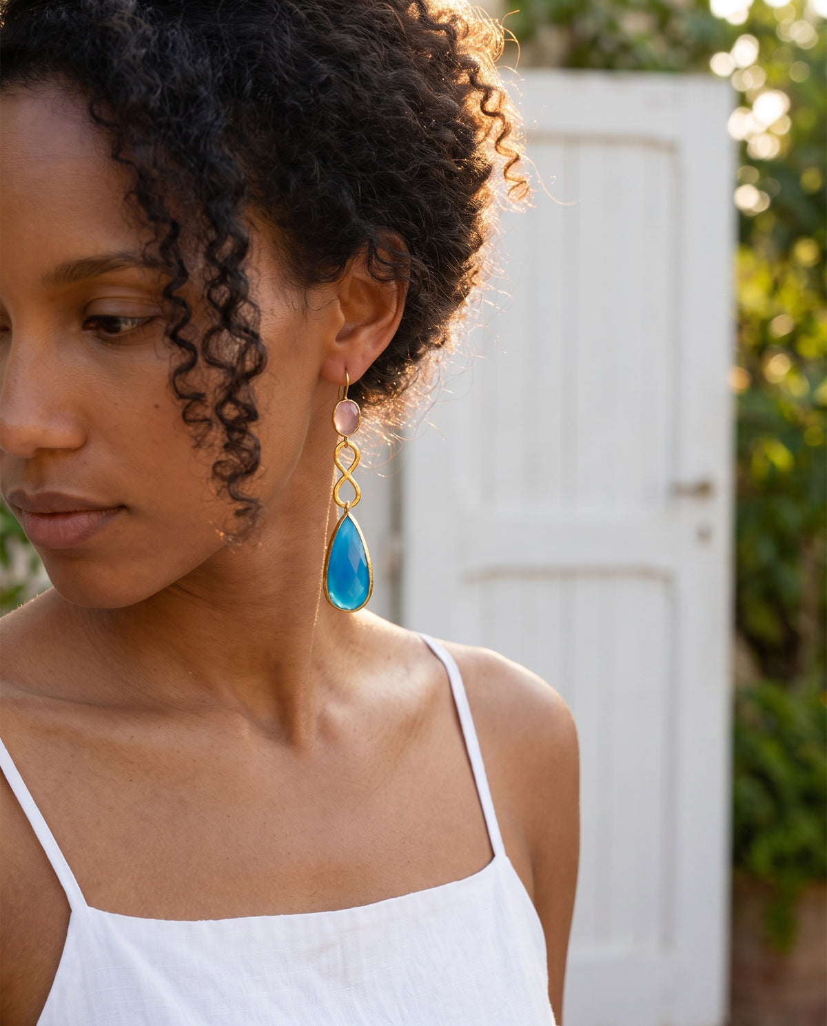 'infinity' gemstone earrings