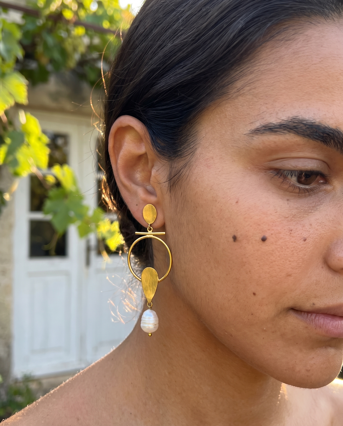 fantasy hoop earrings pearl