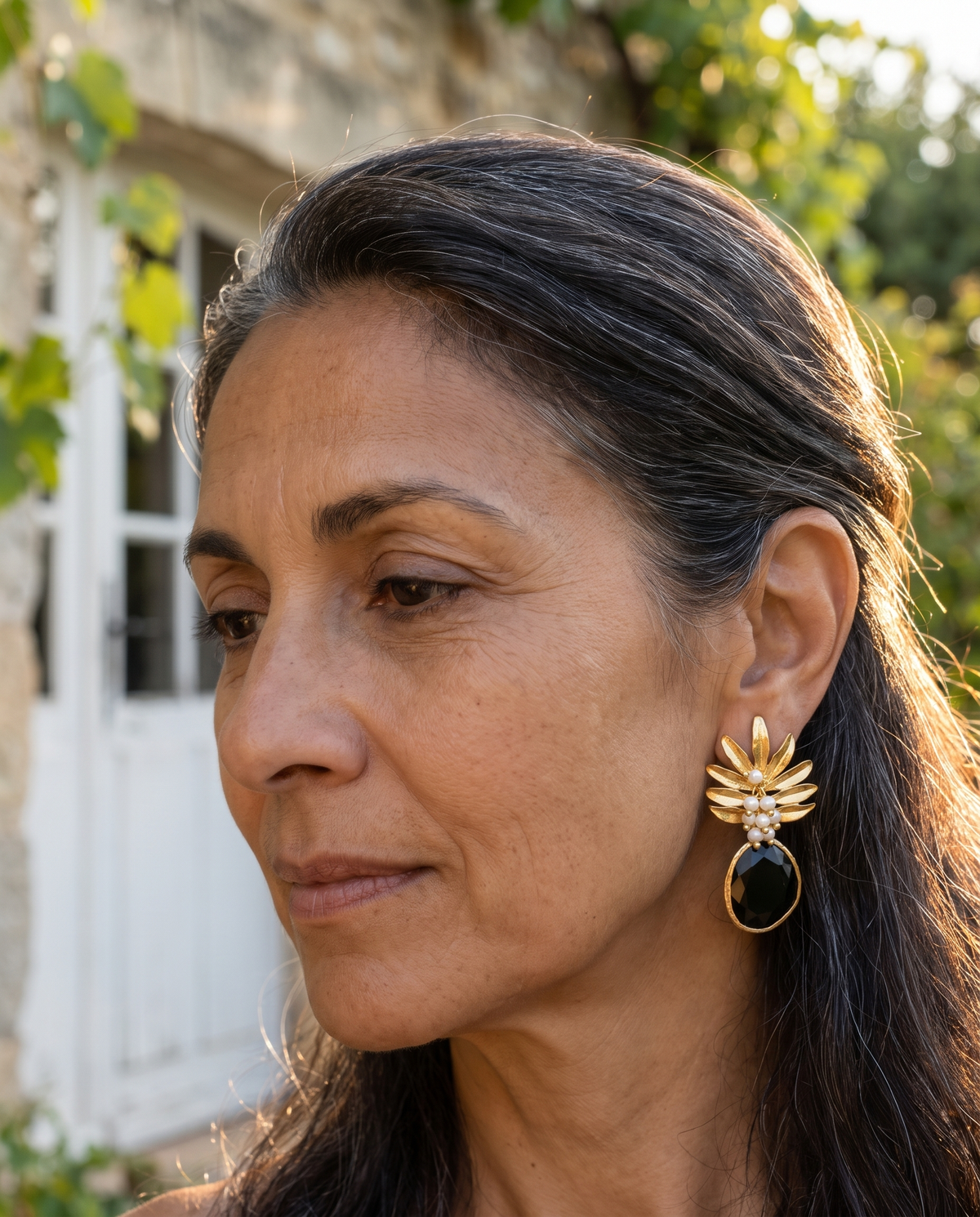 Gold Pineapple Statement Earrings