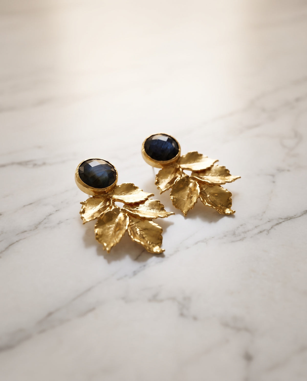 labradorite leaf earrings