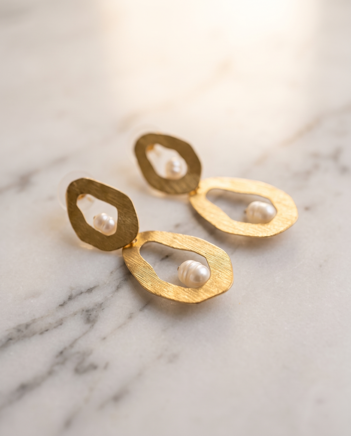 Sea Pearl Double Drop Earrings