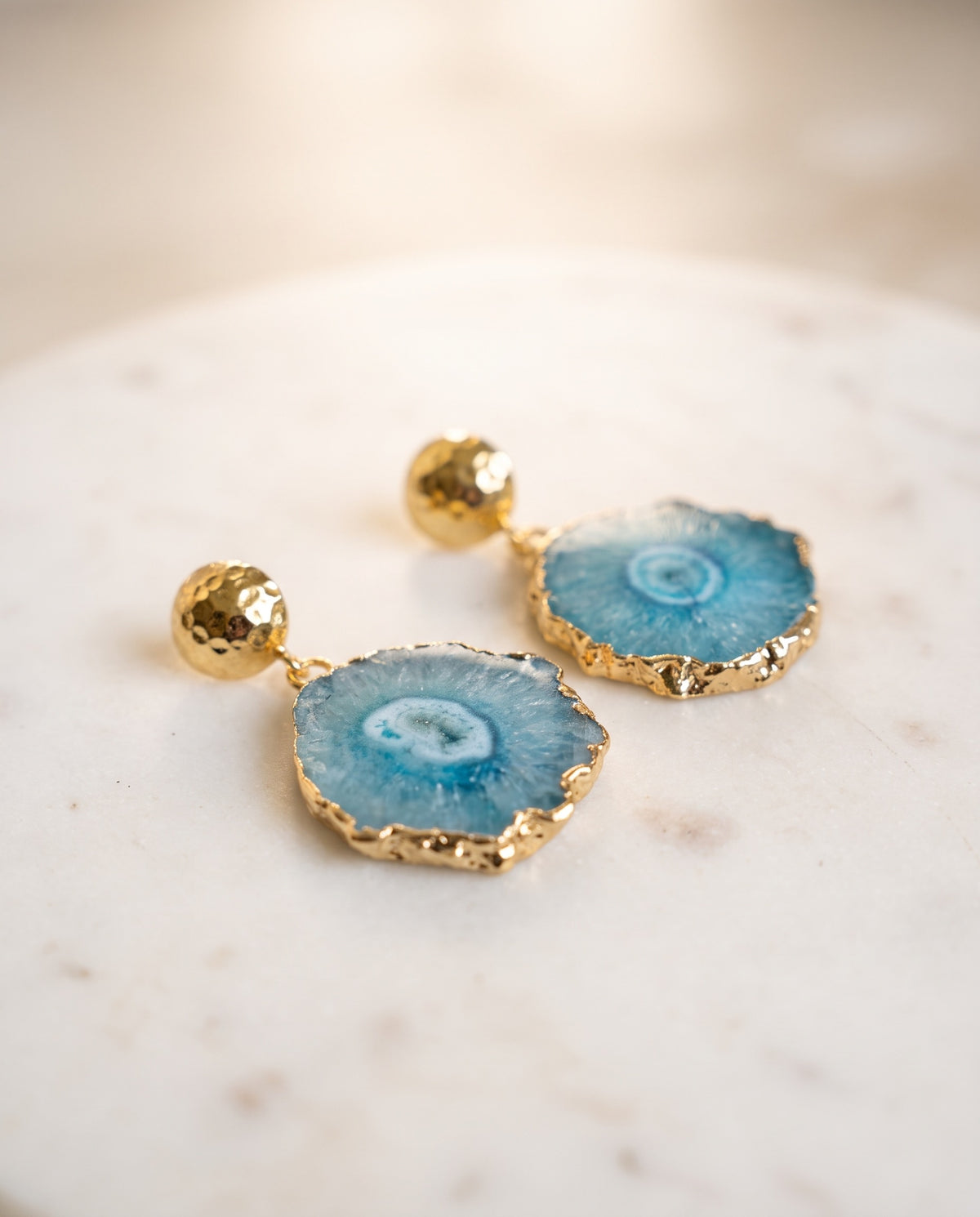 Sea Level | Natural Agate Drop Earrings