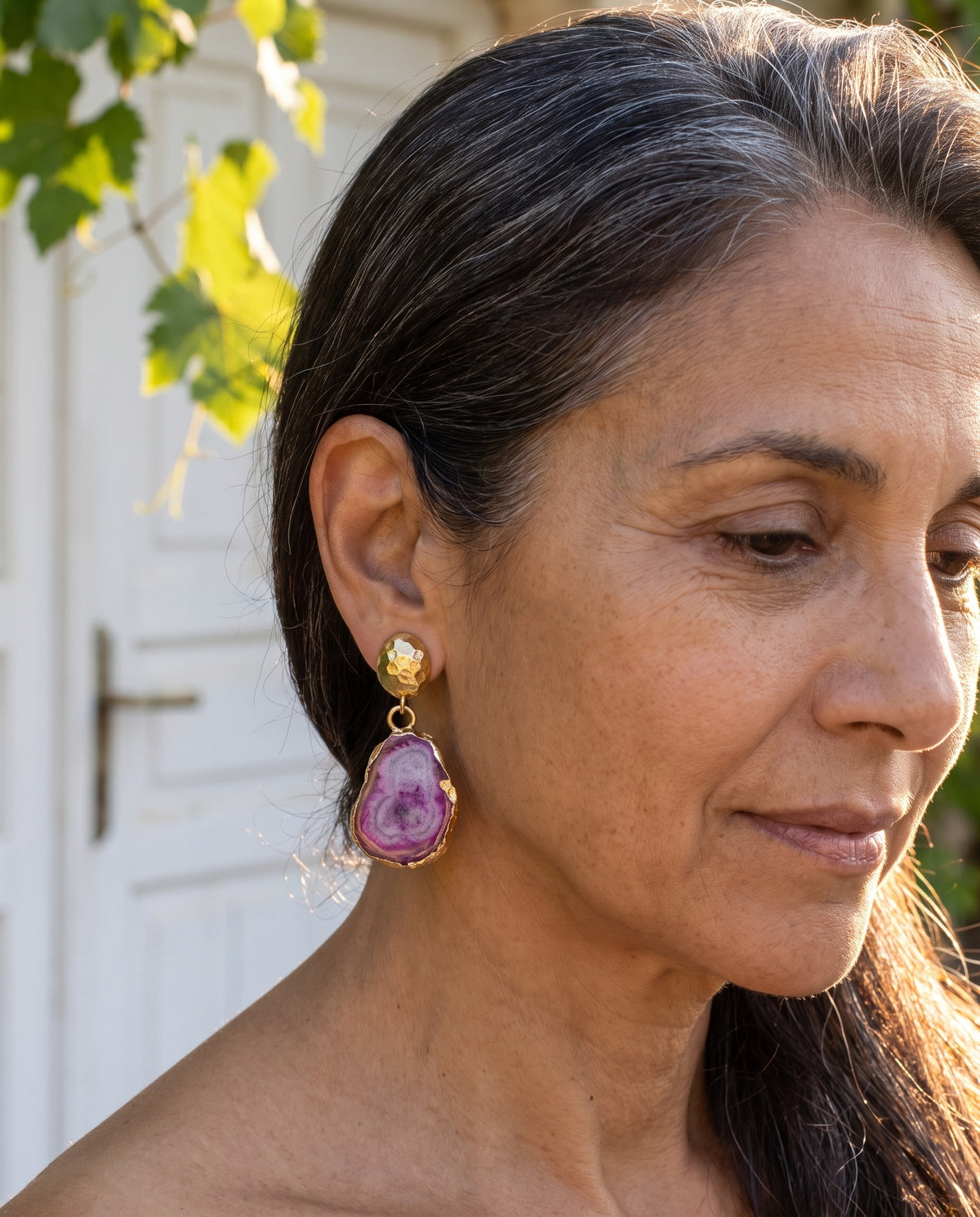 Pink Voltage | Natural Agate Drop Earrings