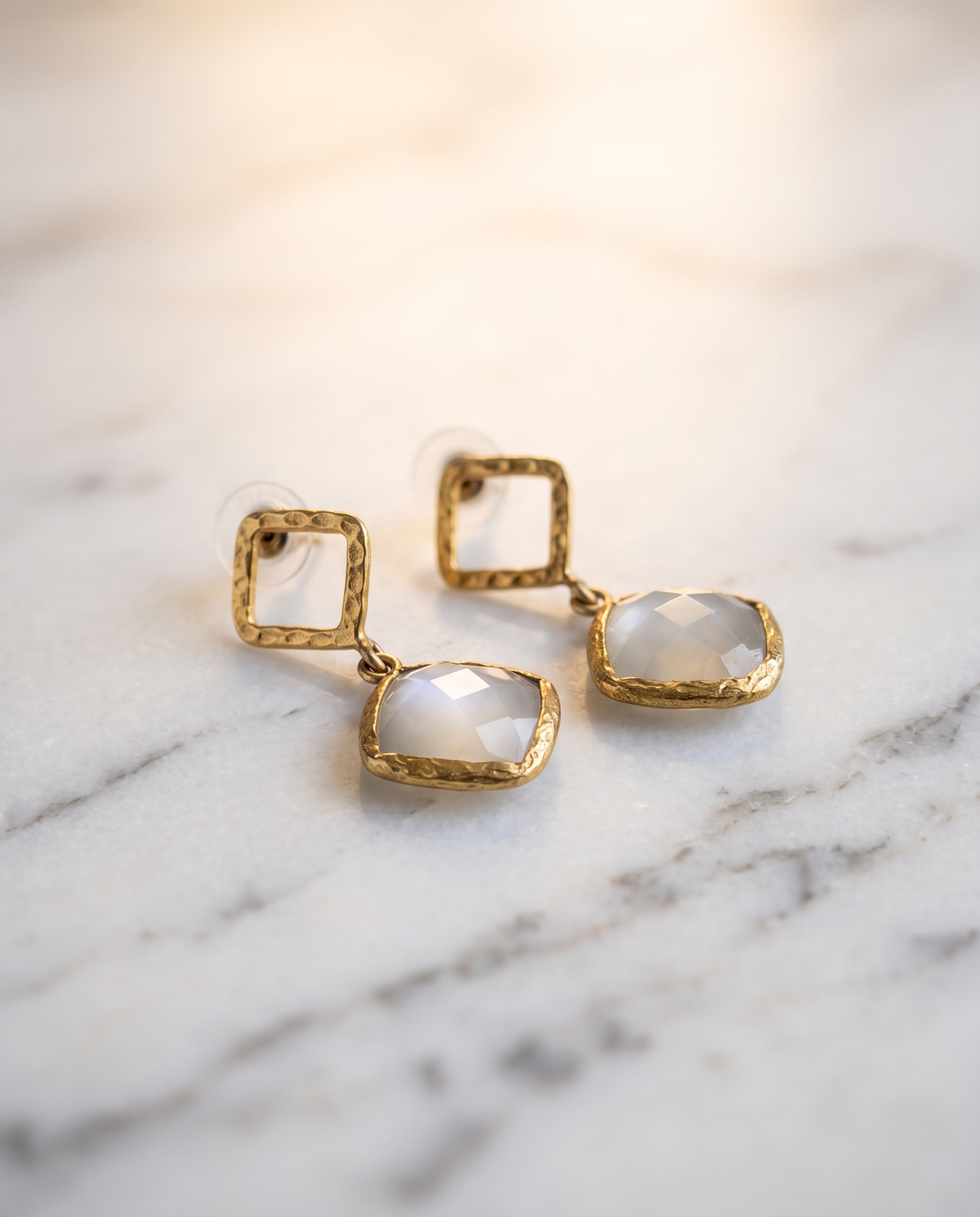 Square & The Stone | Gold Drop Earrings