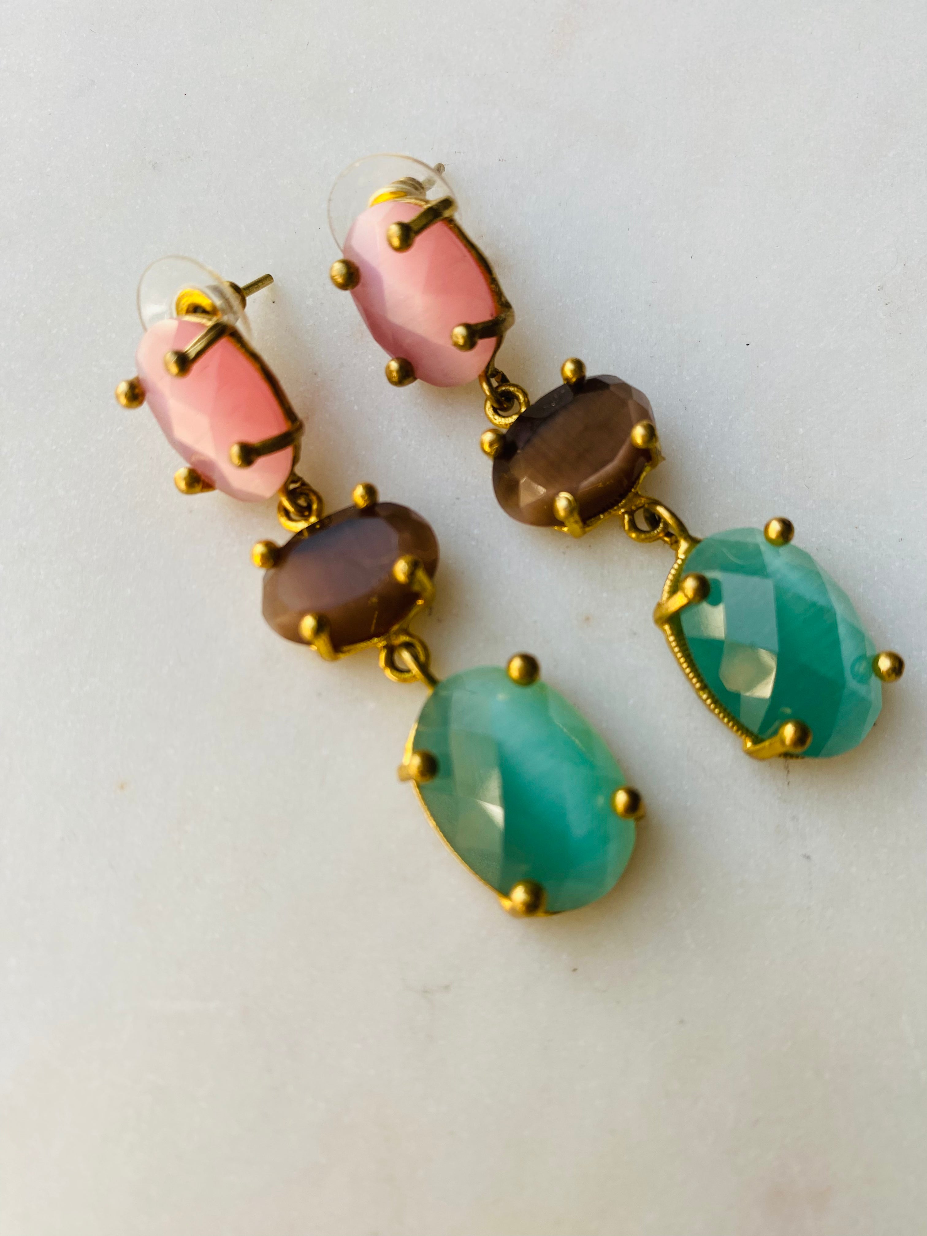 multicolor longdrop earrings