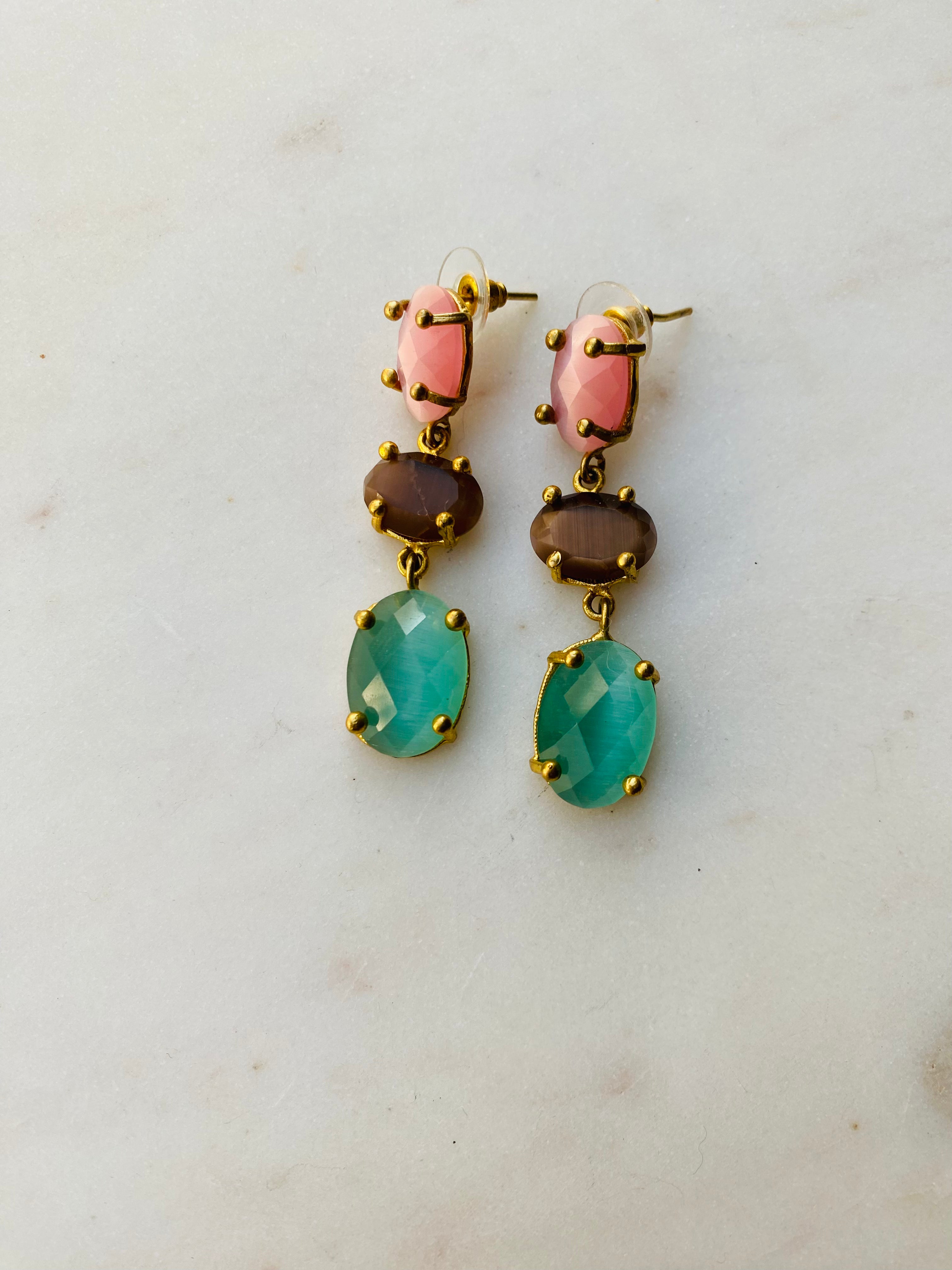 multicolor longdrop earrings