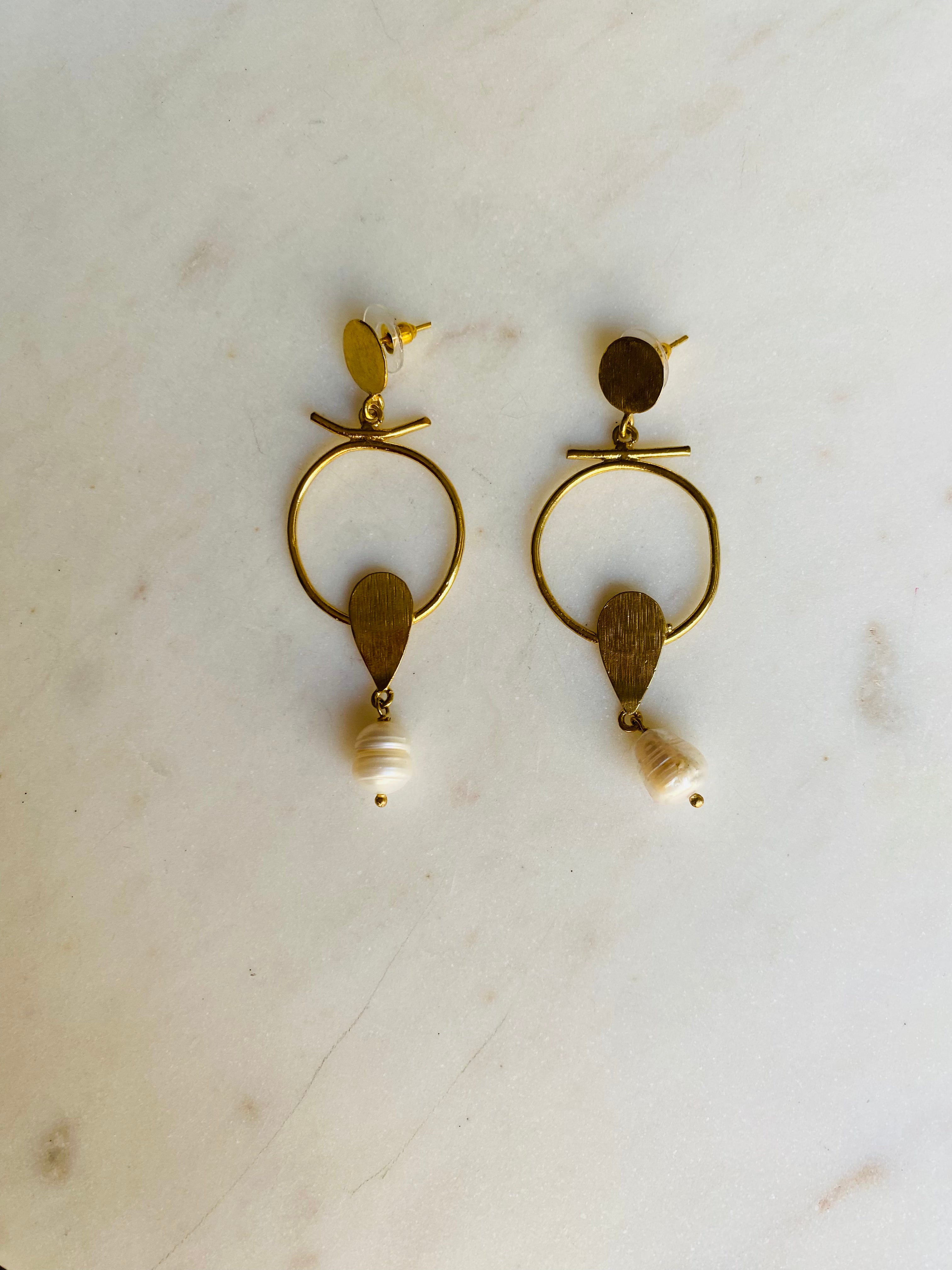 fantasy hoop earrings pearl