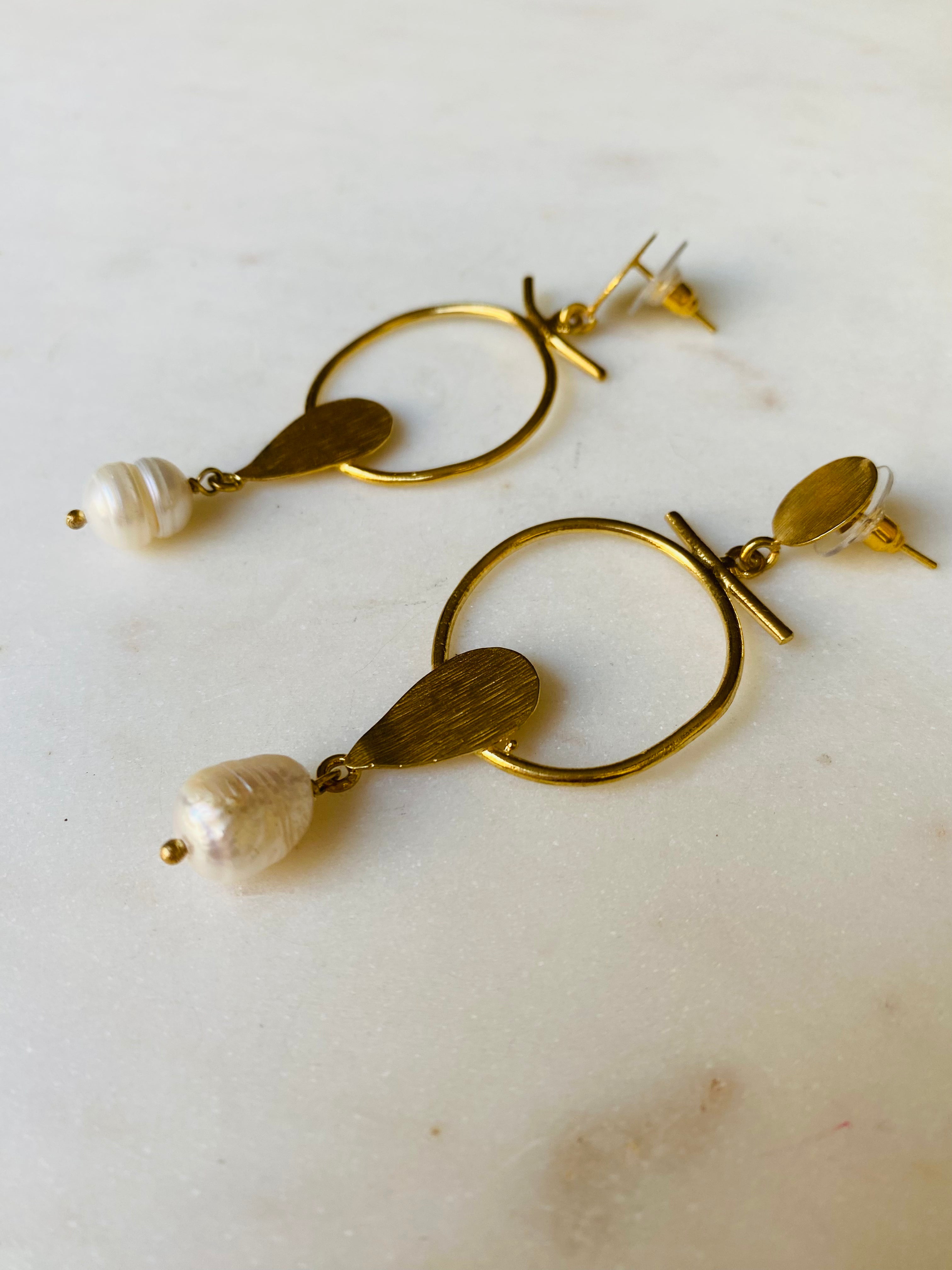 fantasy hoop earrings pearl