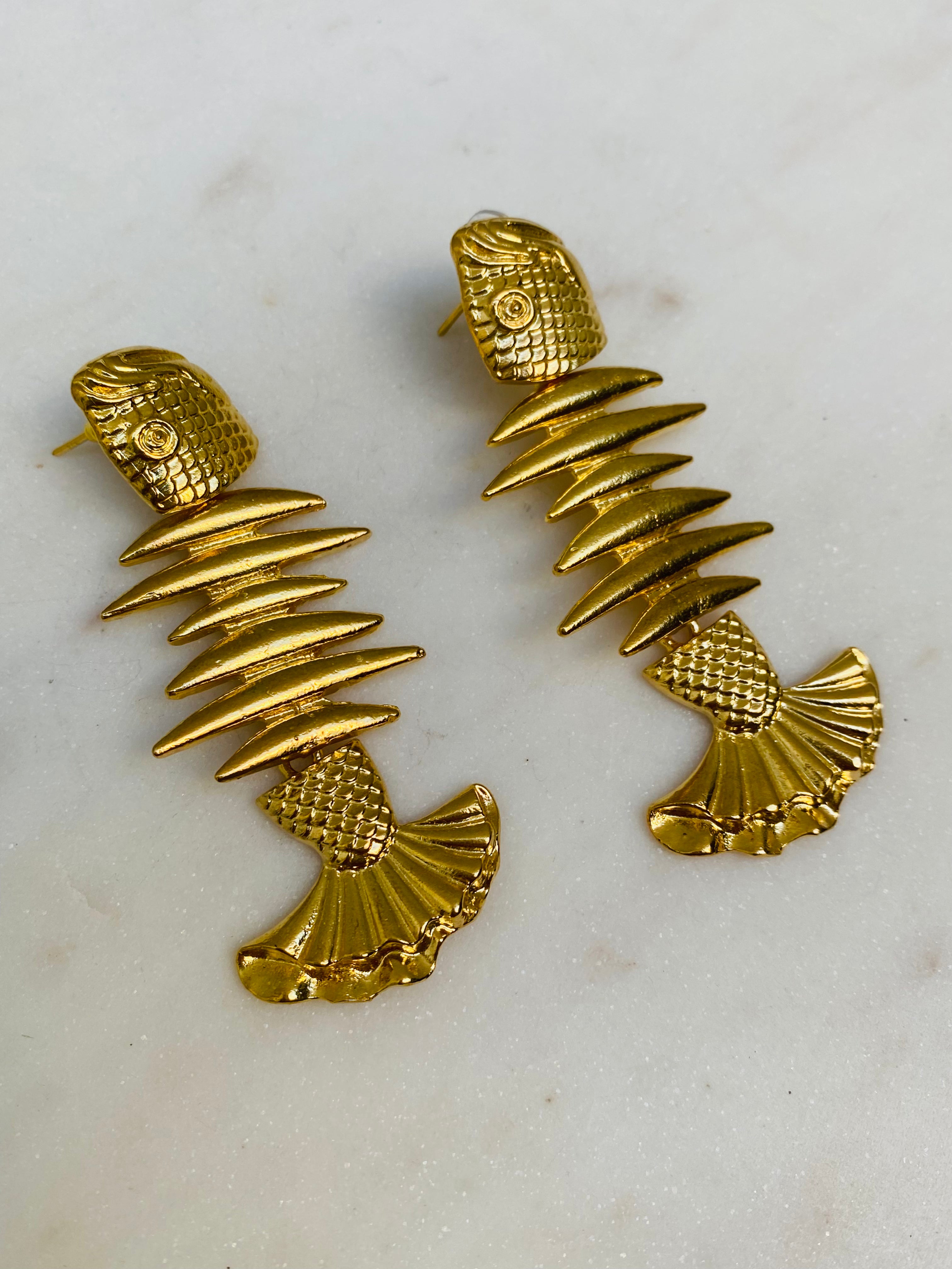 fish bone earrings