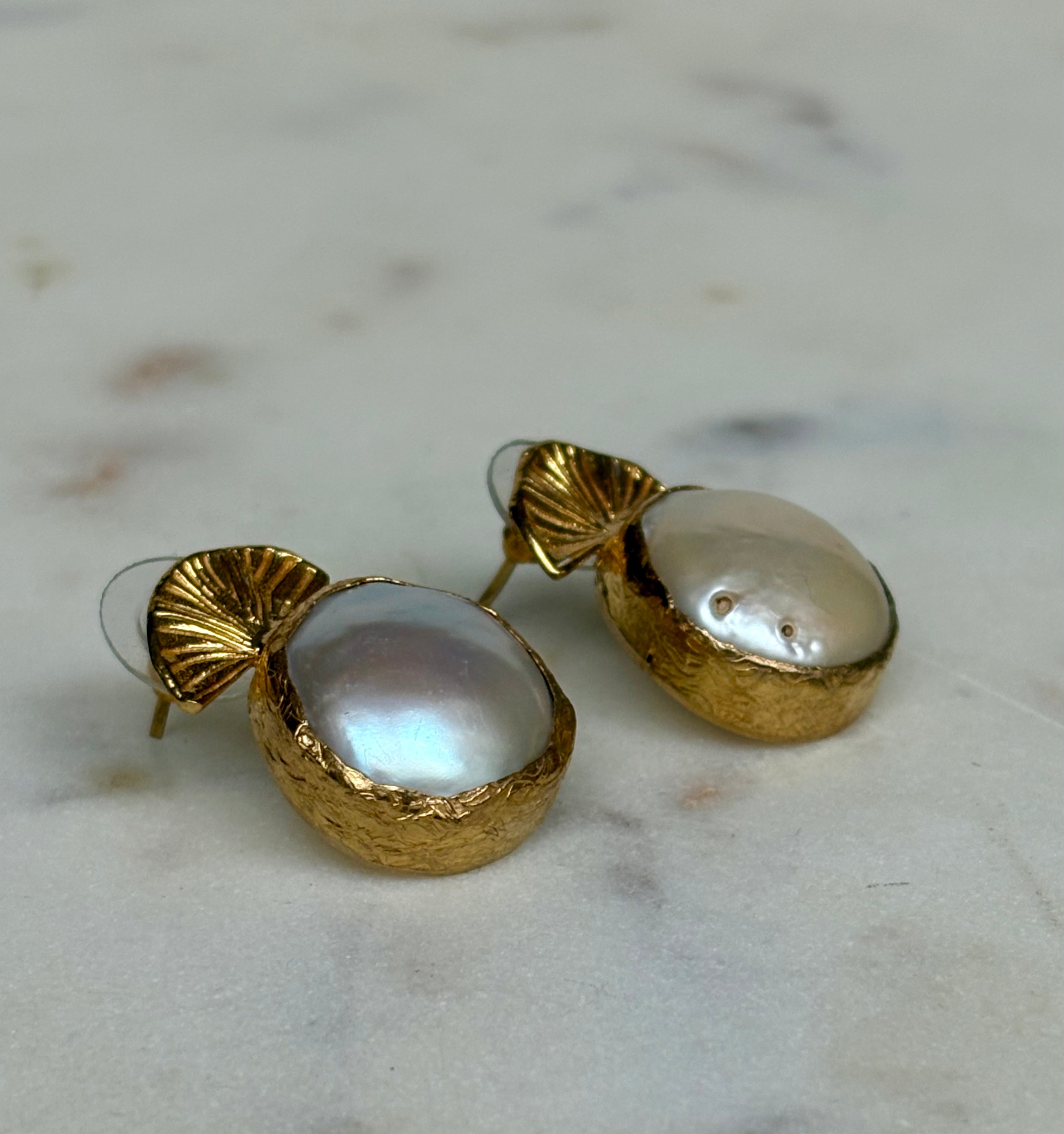 pearl stud earrings