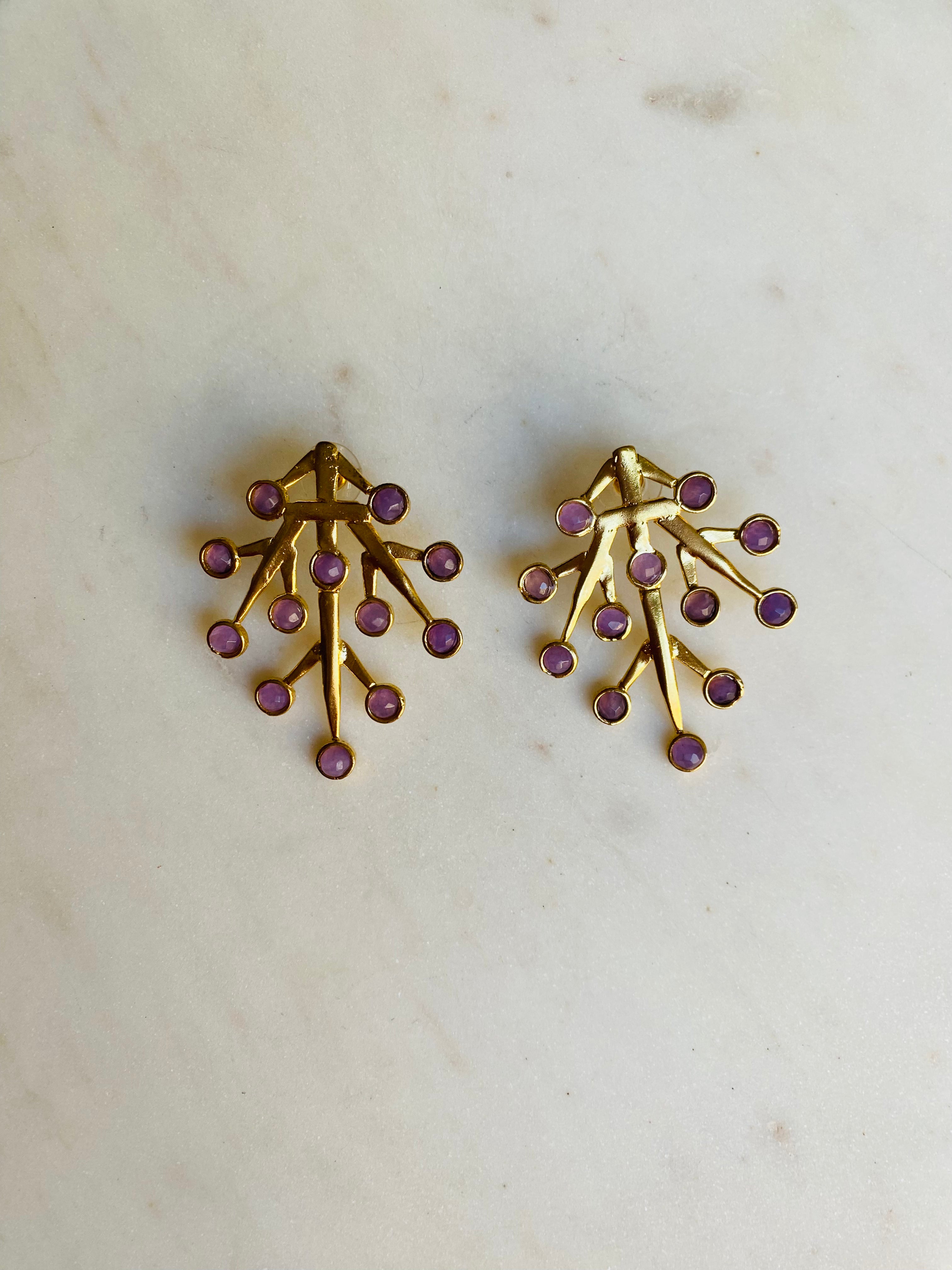multi gemstone earrings