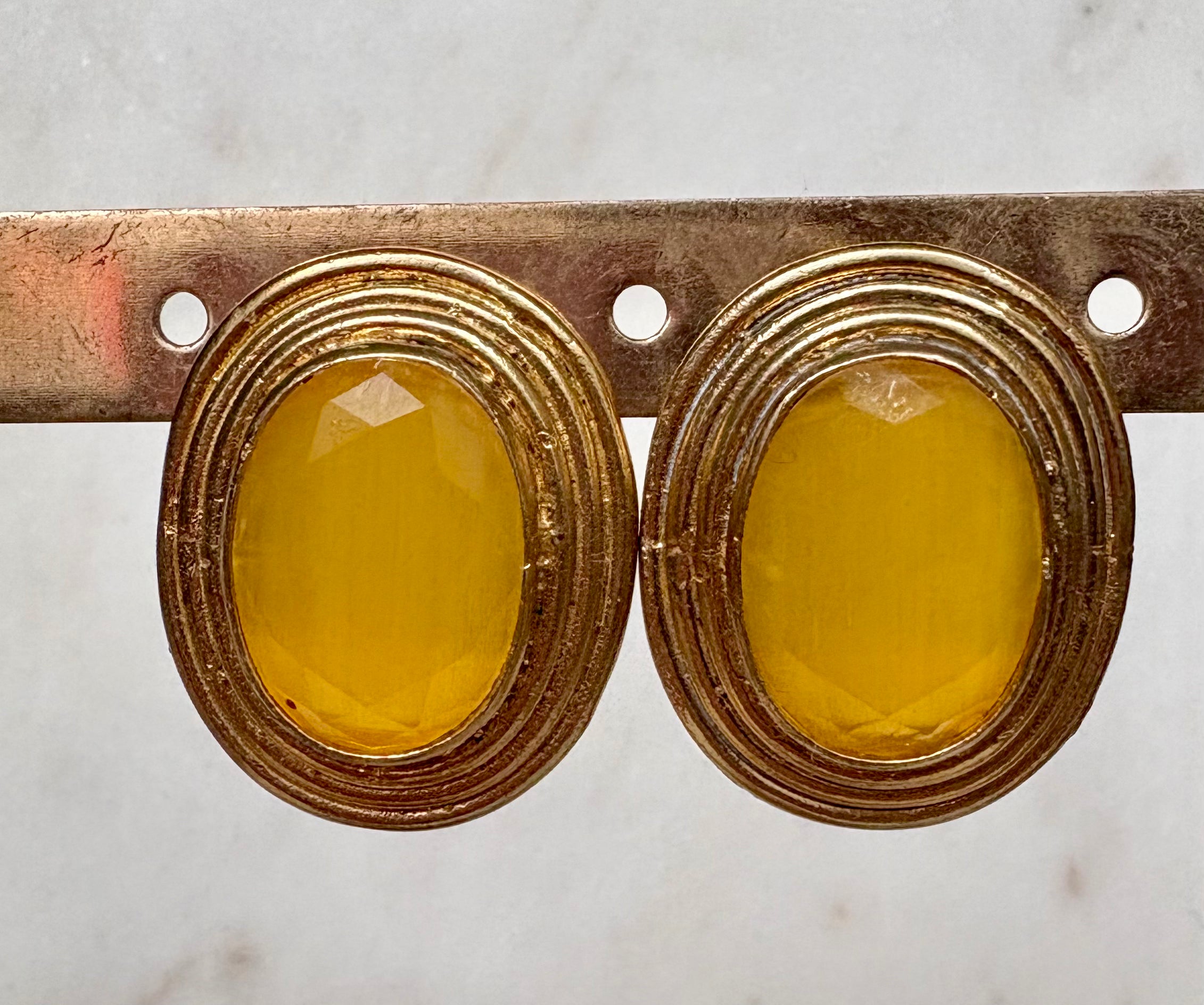 Yellow Gemstone Stud Earrings