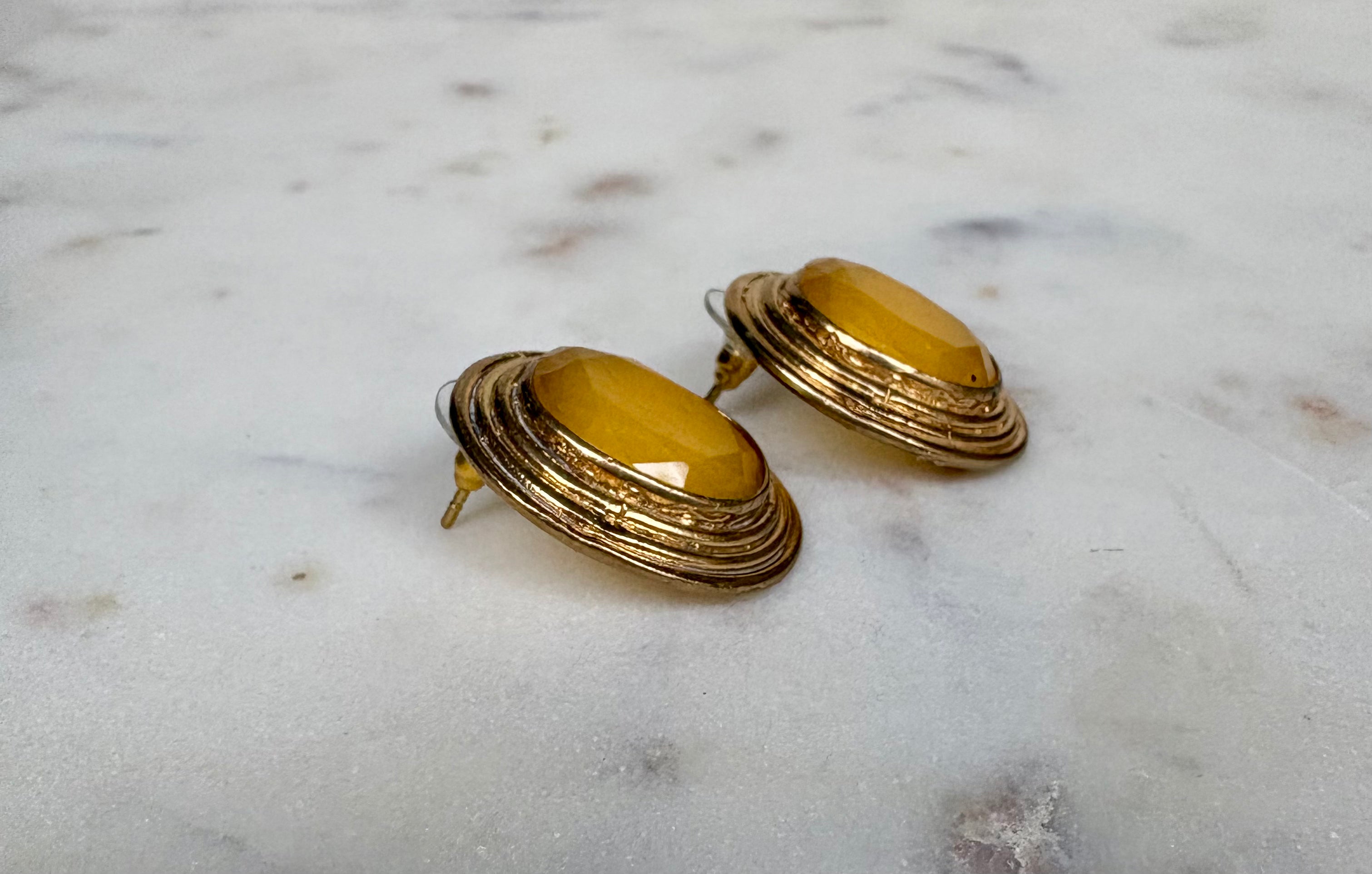 Yellow Gemstone Stud Earrings