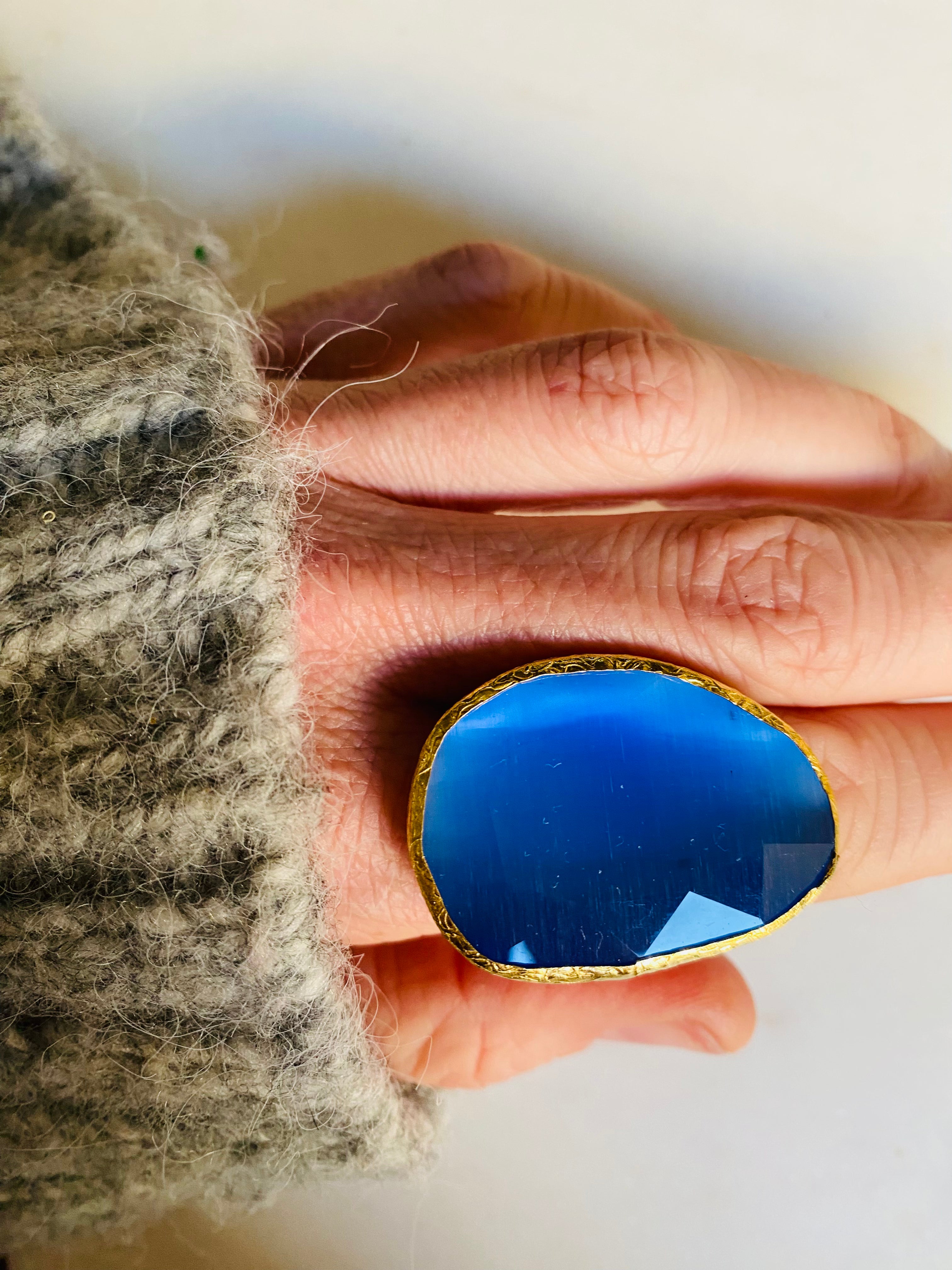 lavender blue gemstone ring