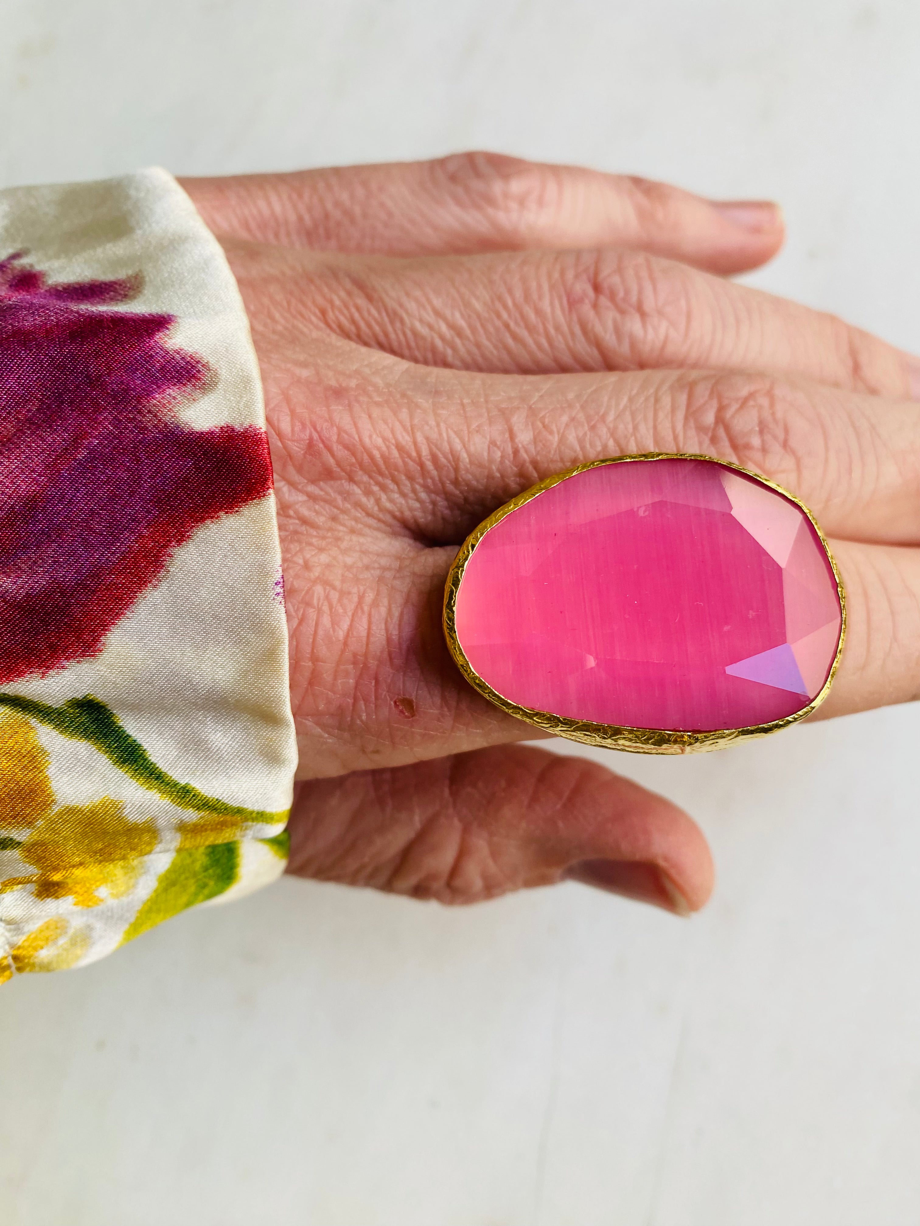 oversized baby pink ring