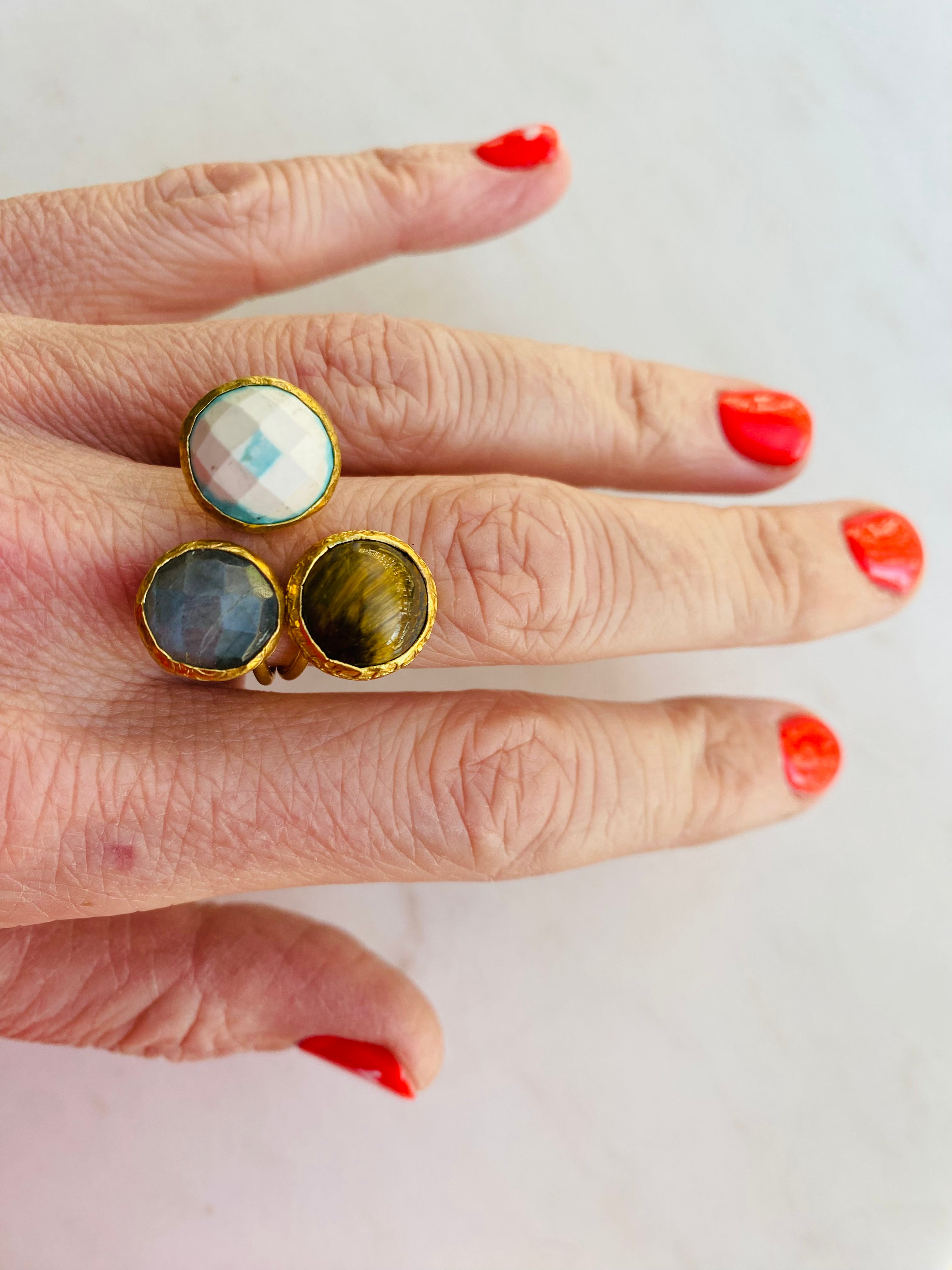 multicolor gemstone ring