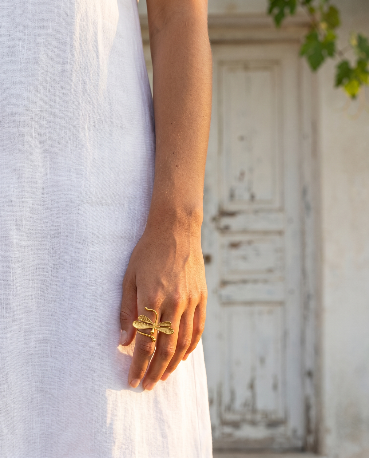 Golden Dragonfly Ring