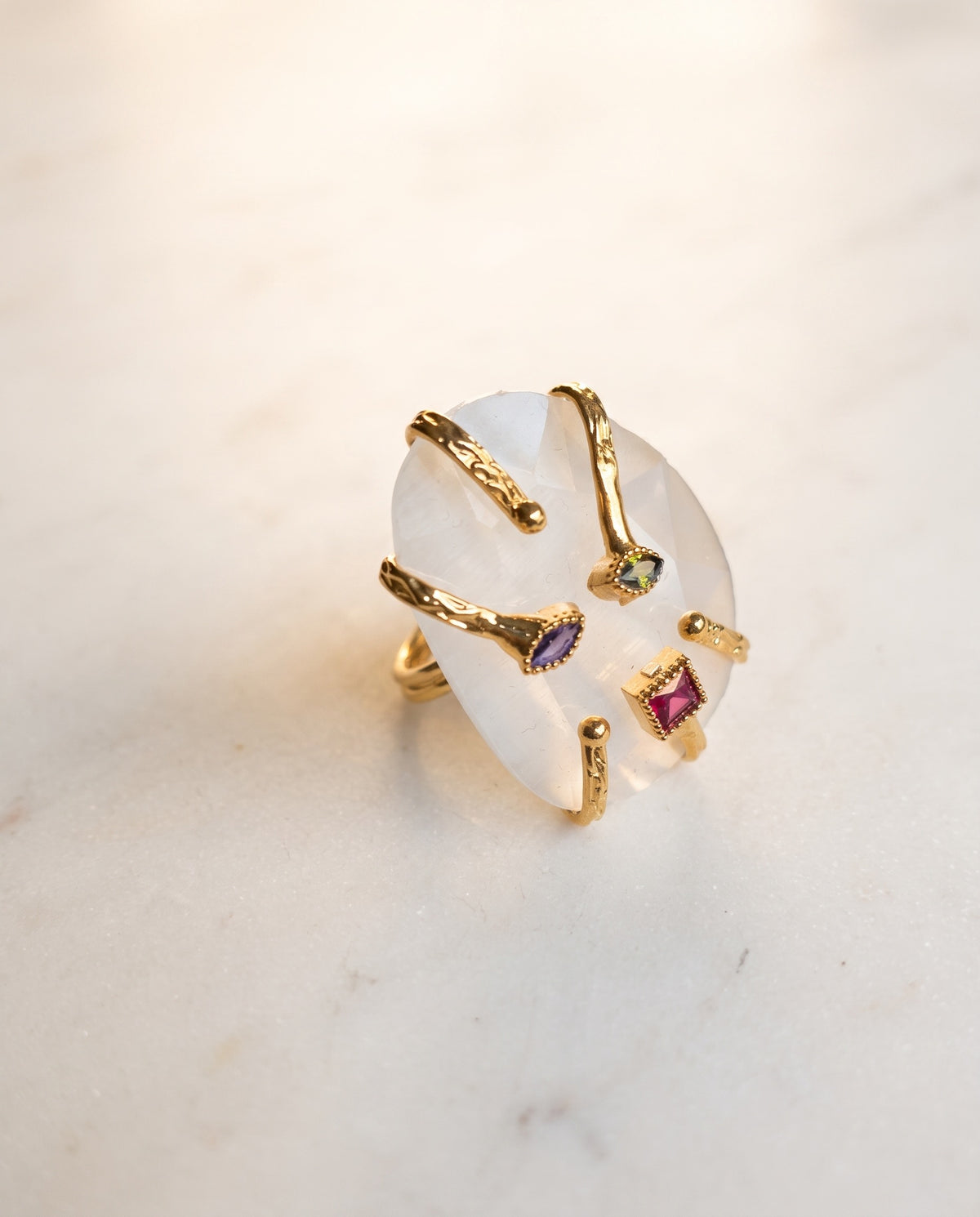 goldwired gemstone ring