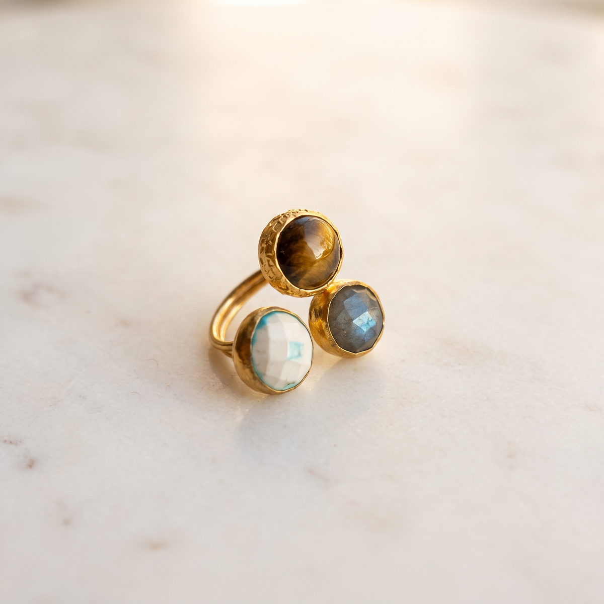 multicolor gemstone ring