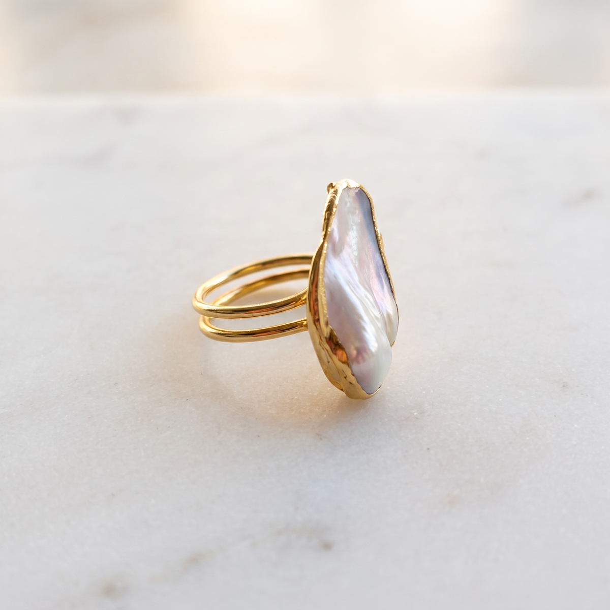 natural pearl ring