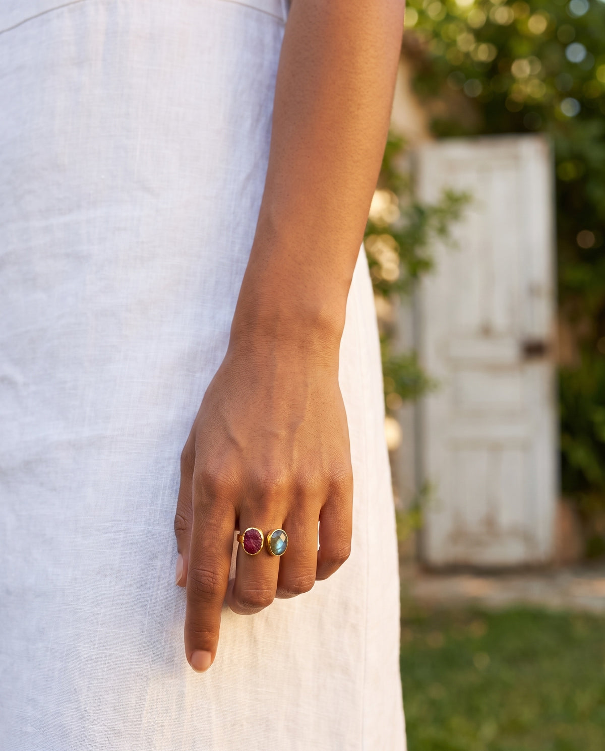 stone chemistry | druzy and labradorite ring