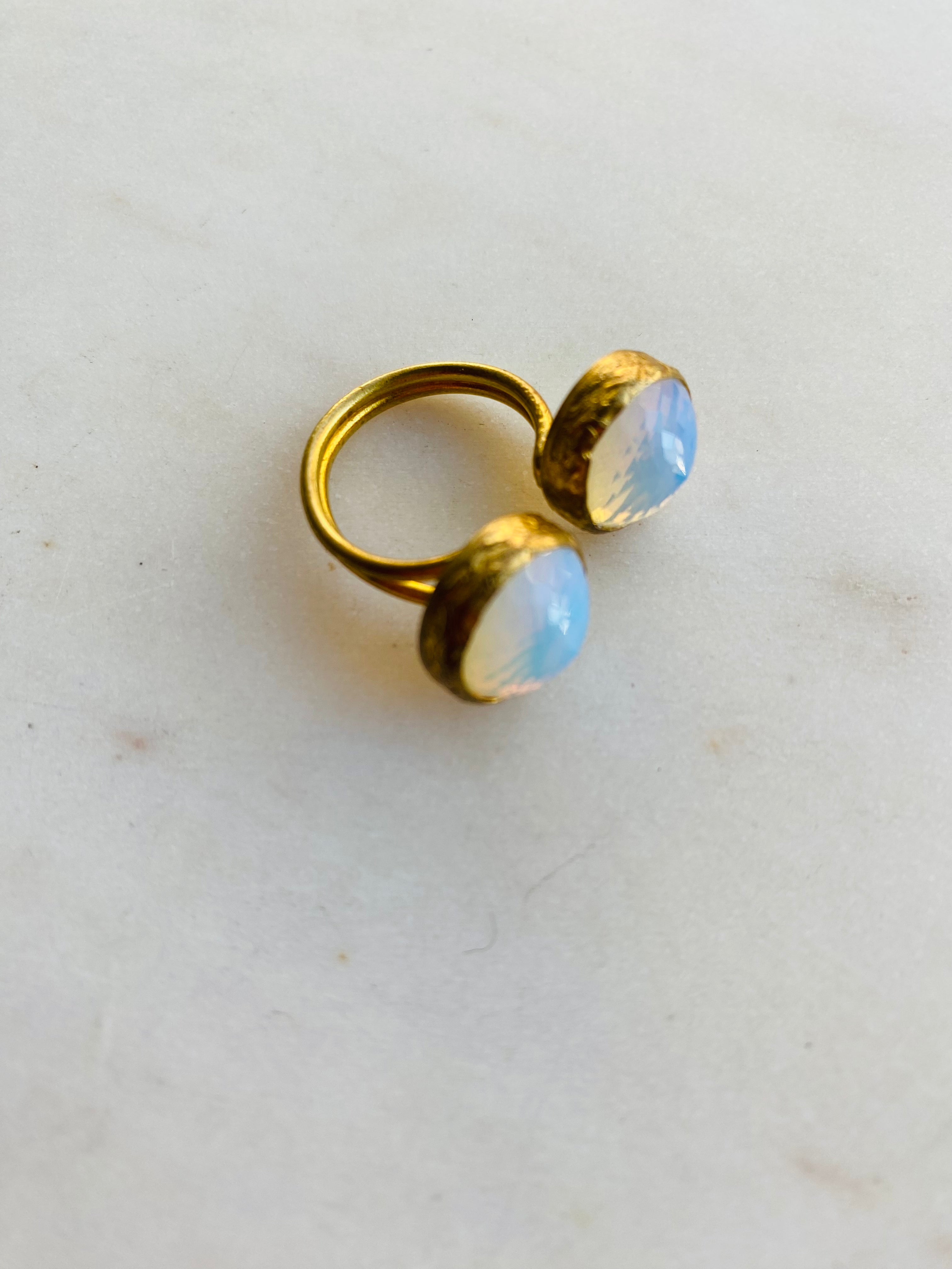 double moonstone ring