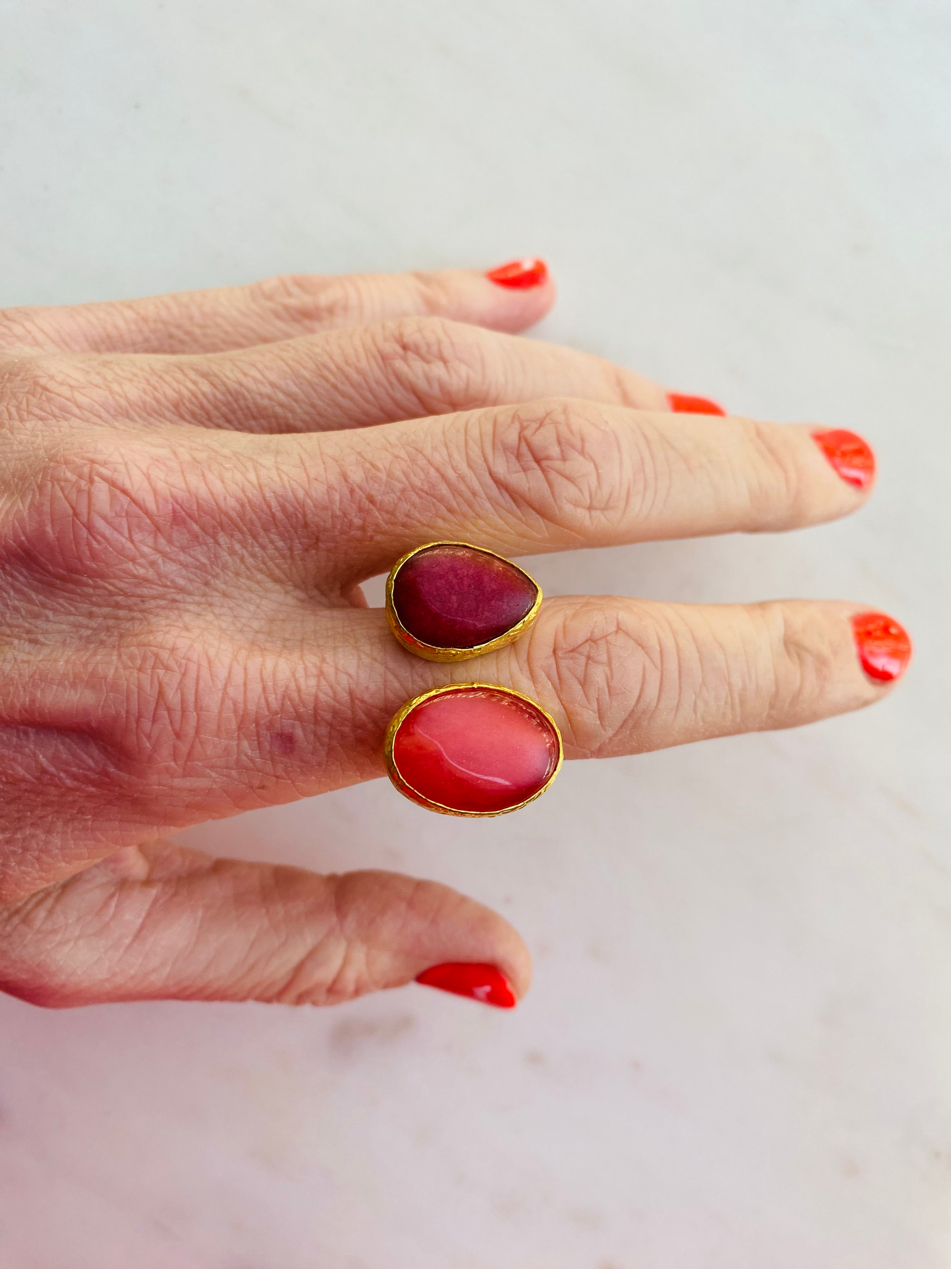 double shades of red ring