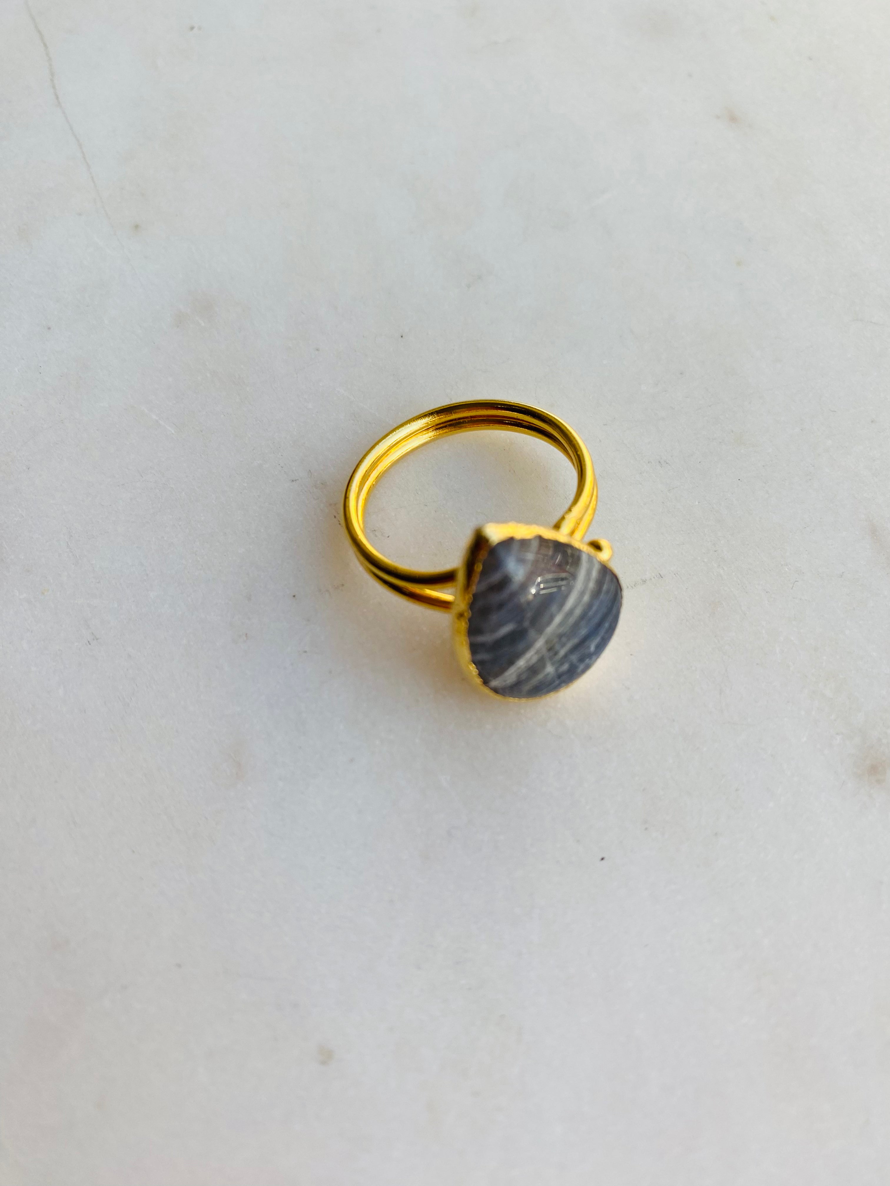 natural gemstone adjustable ring