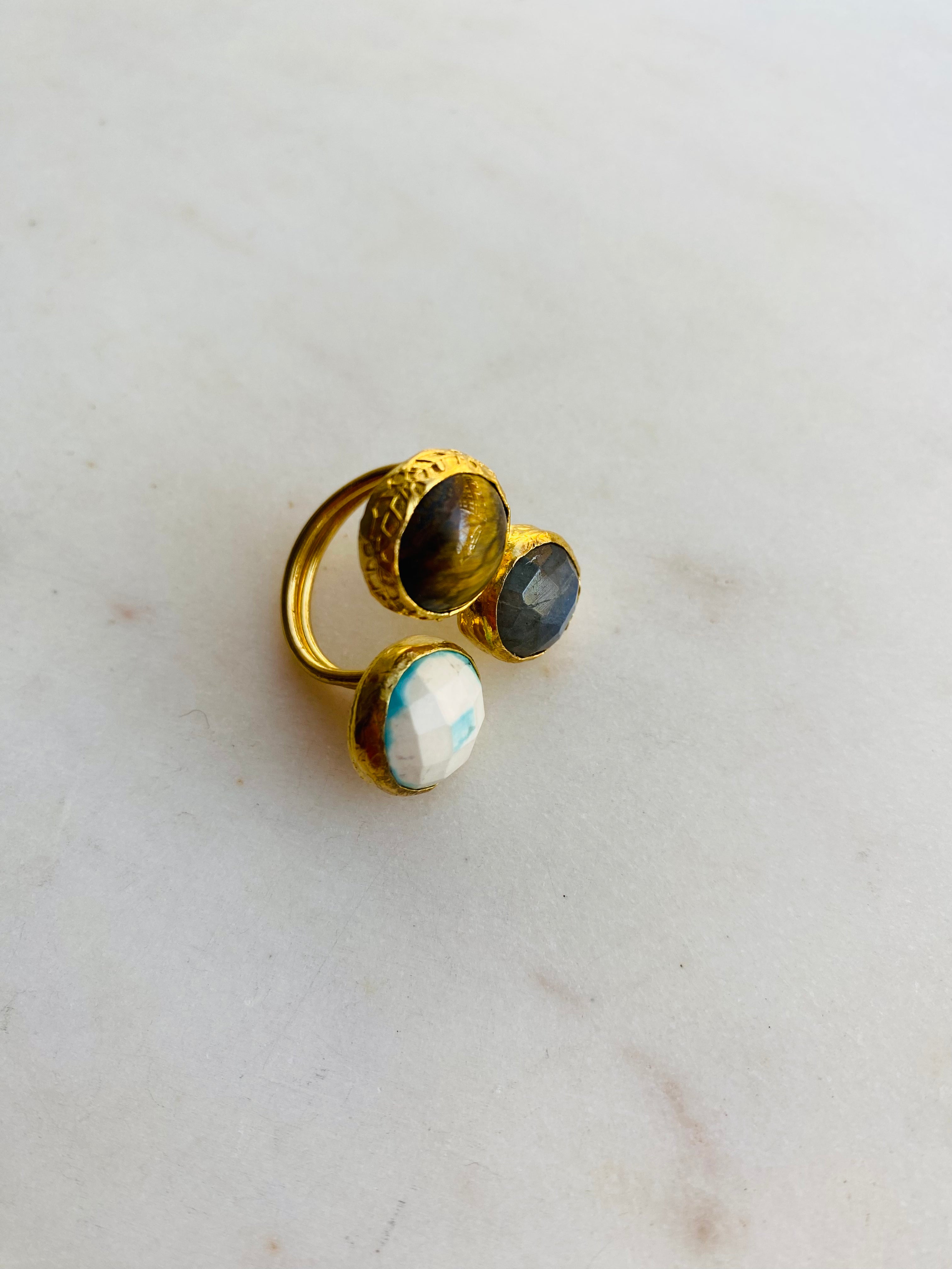 multicolor gemstone ring