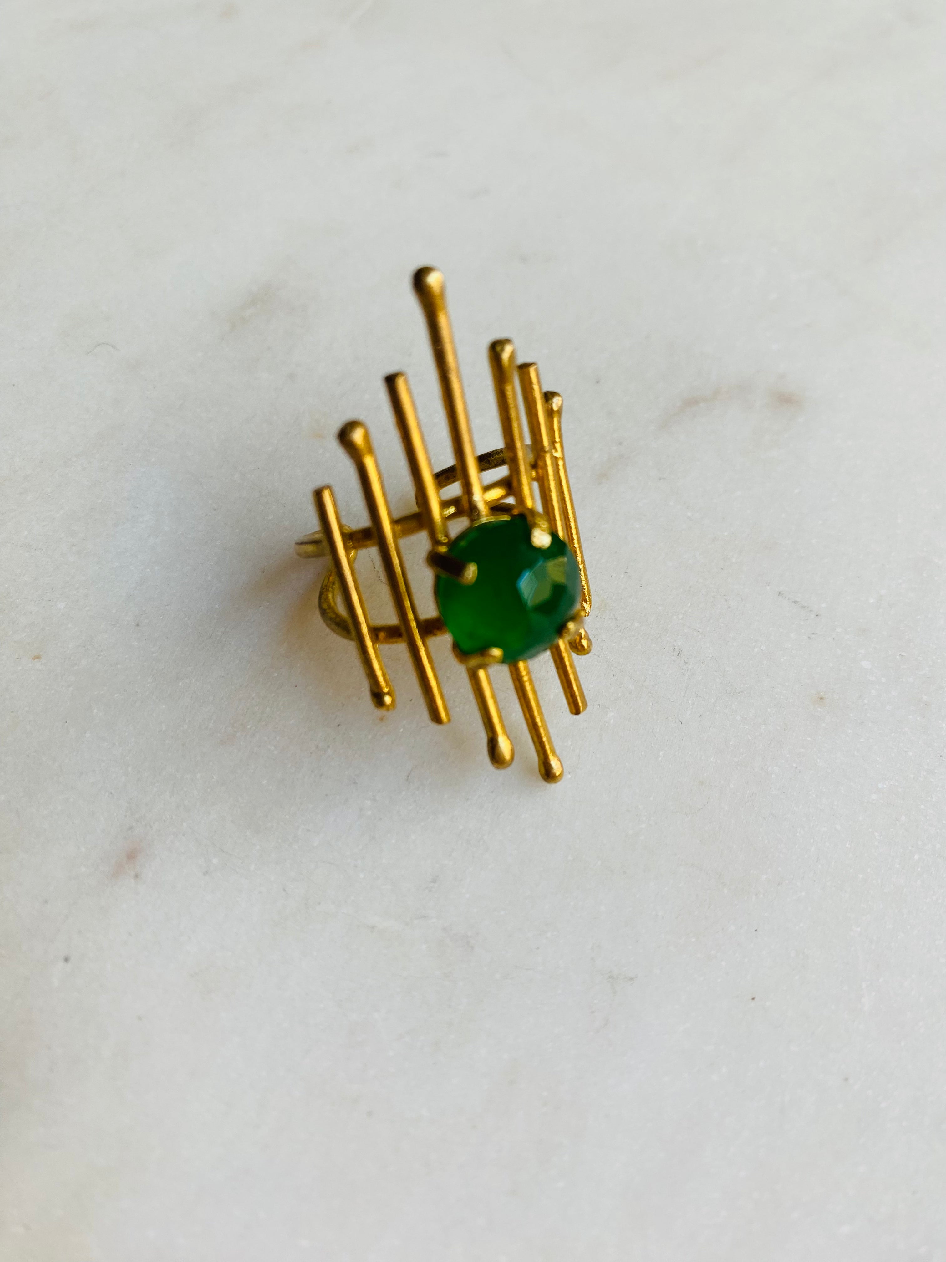 green & goldwired ring