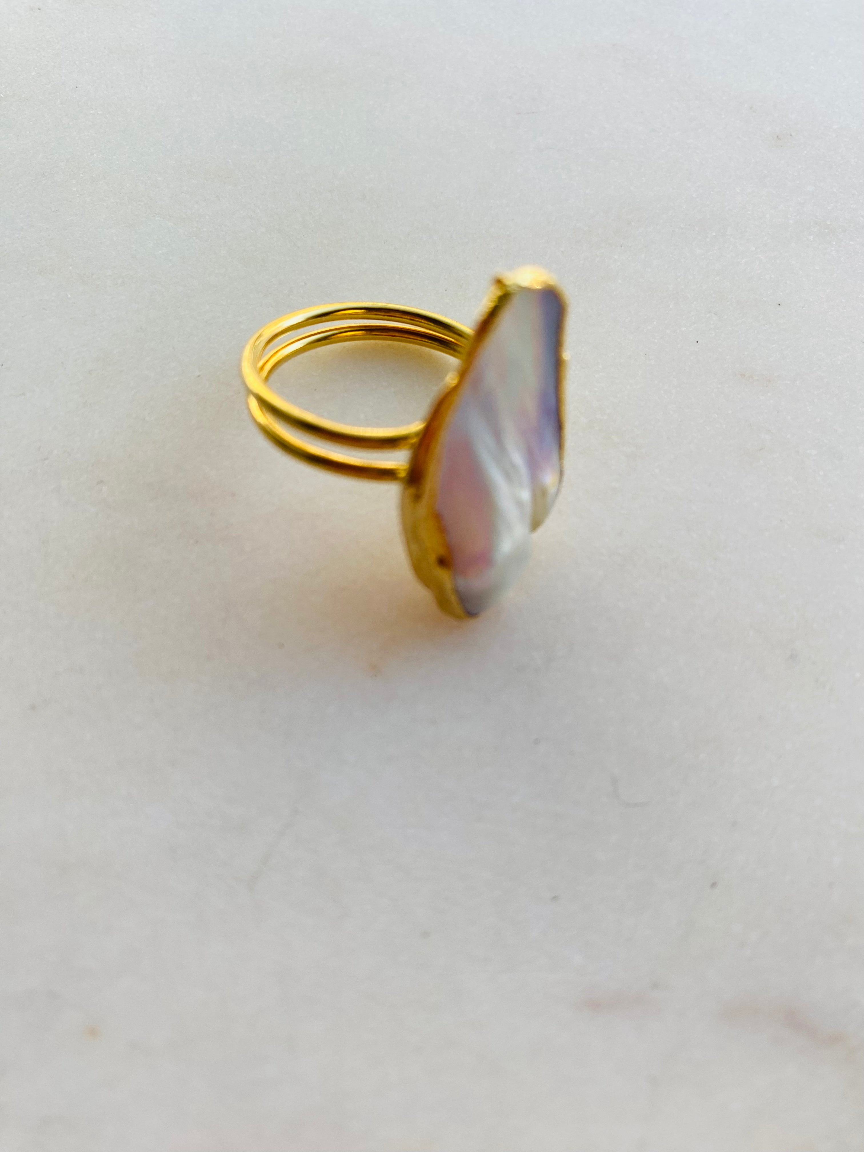 natural pearl ring