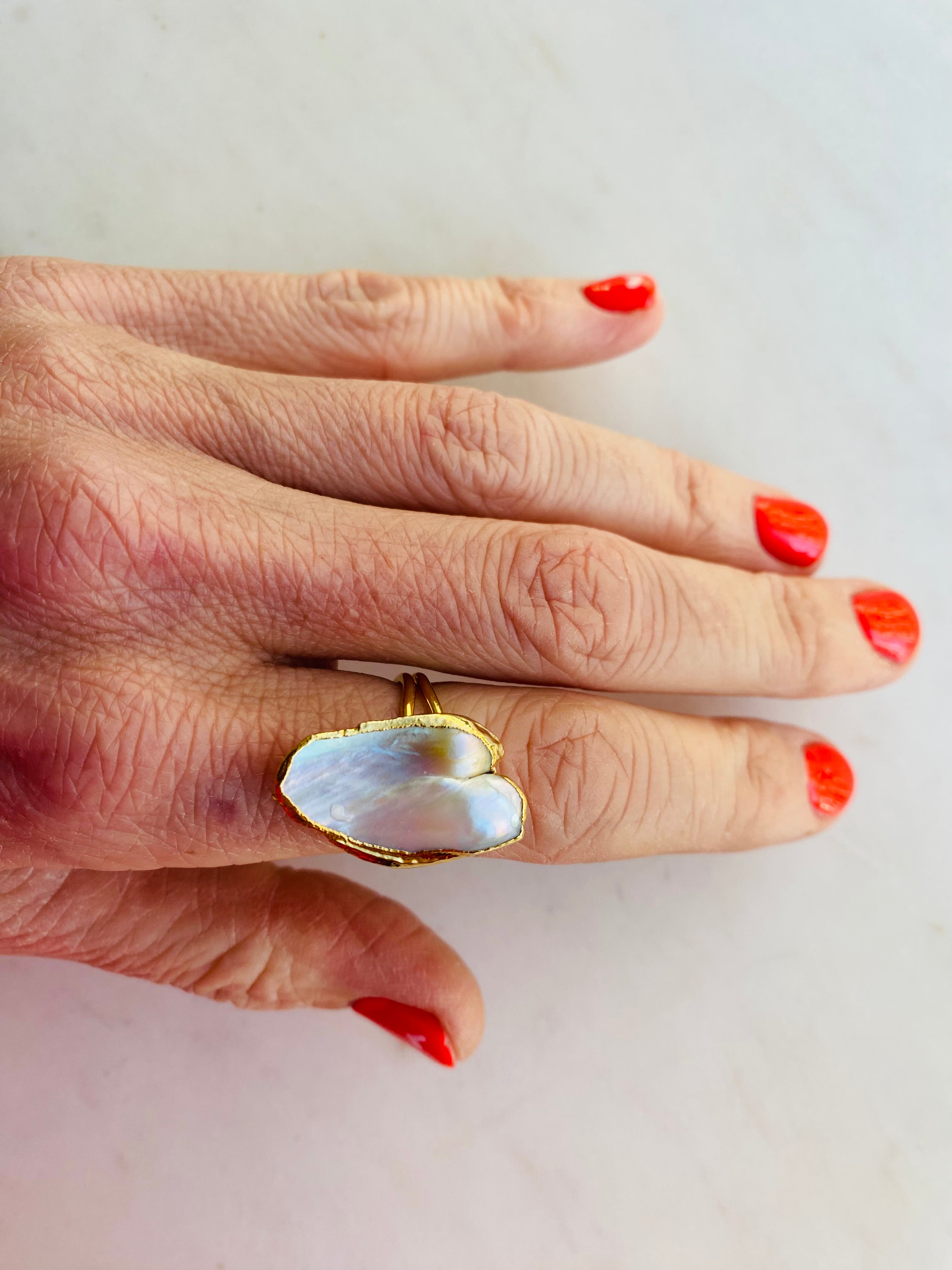 natural pearl ring
