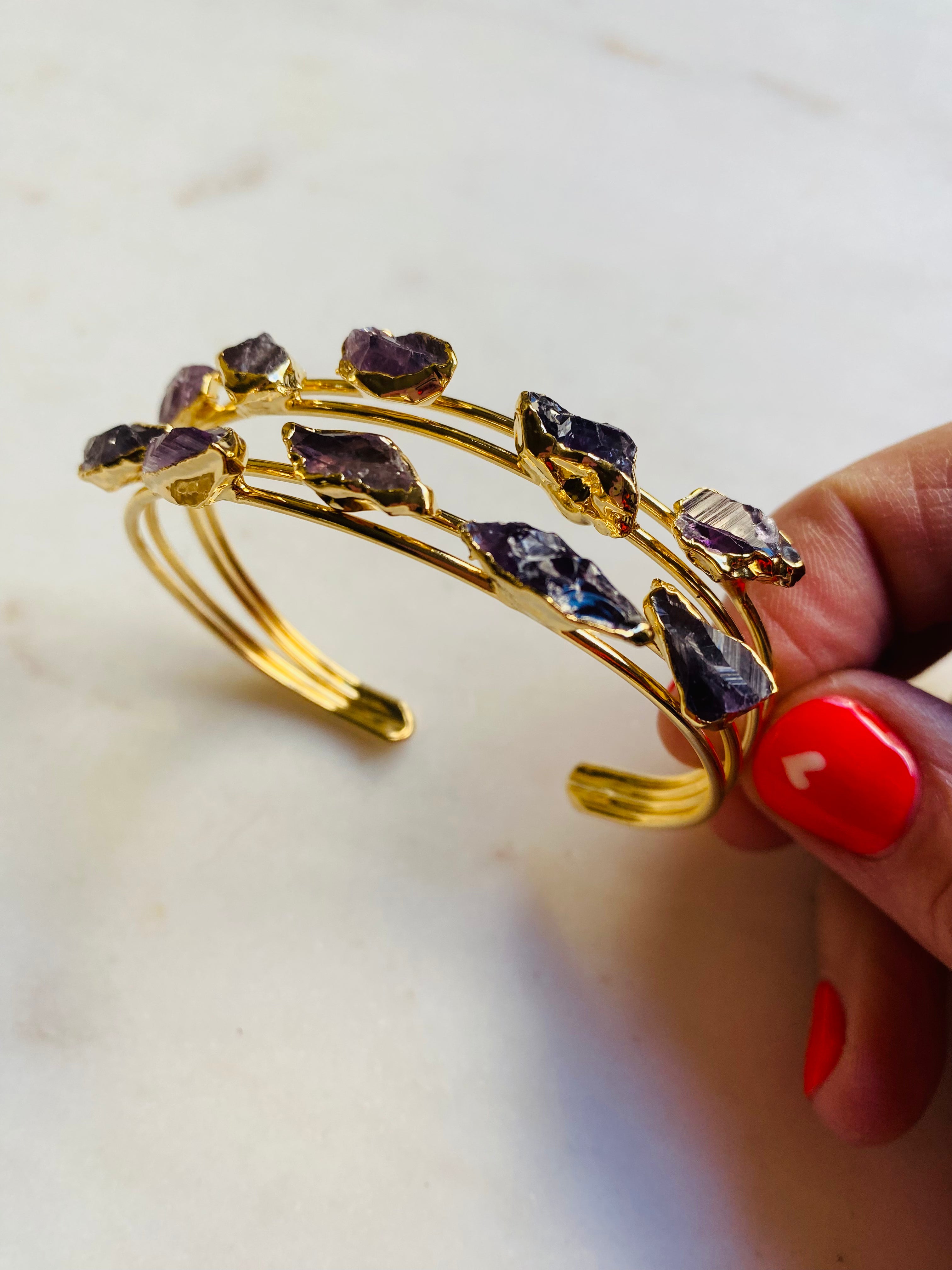 amethyst bracelet cuff