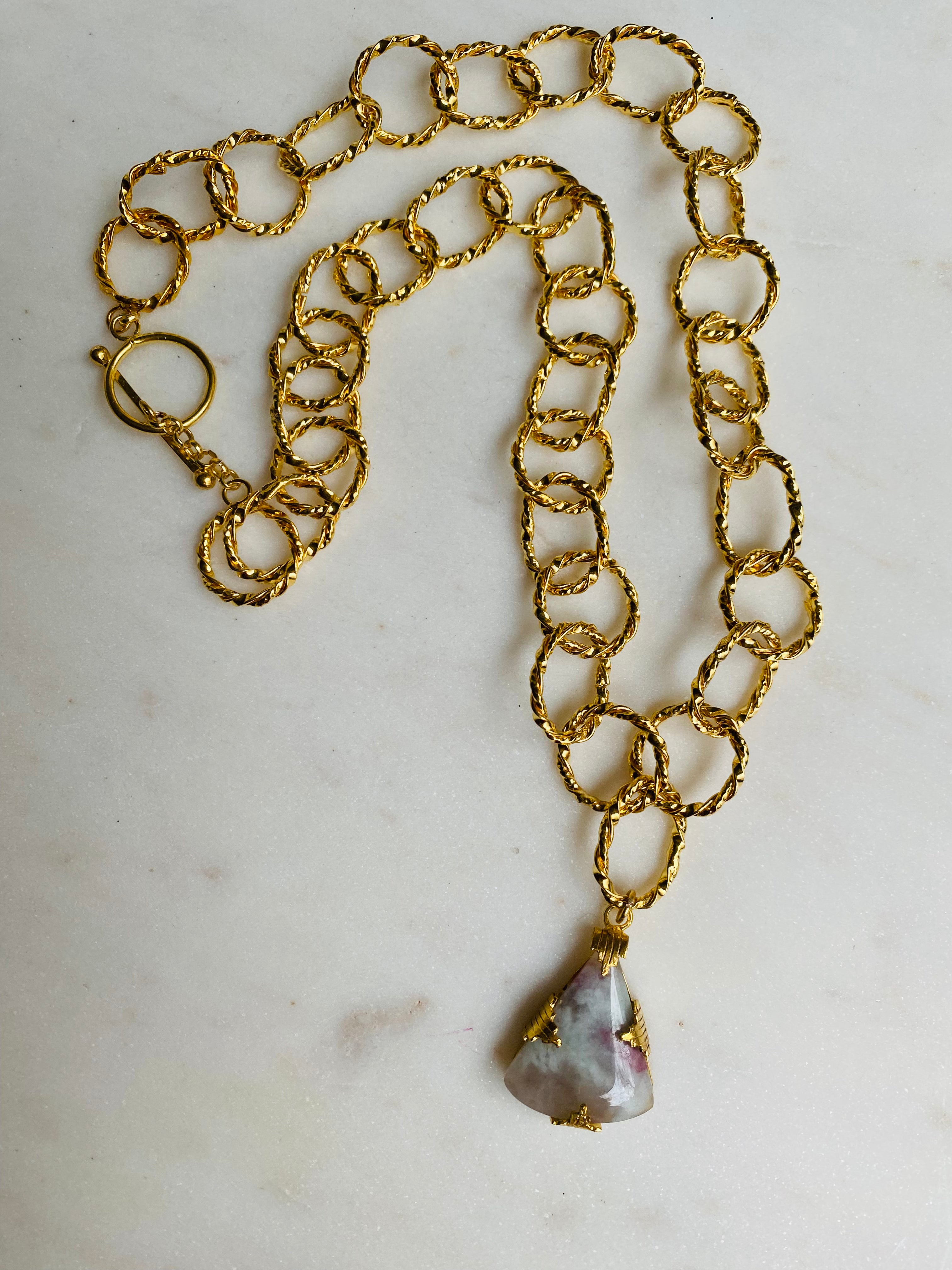long pendant necklace gemstone