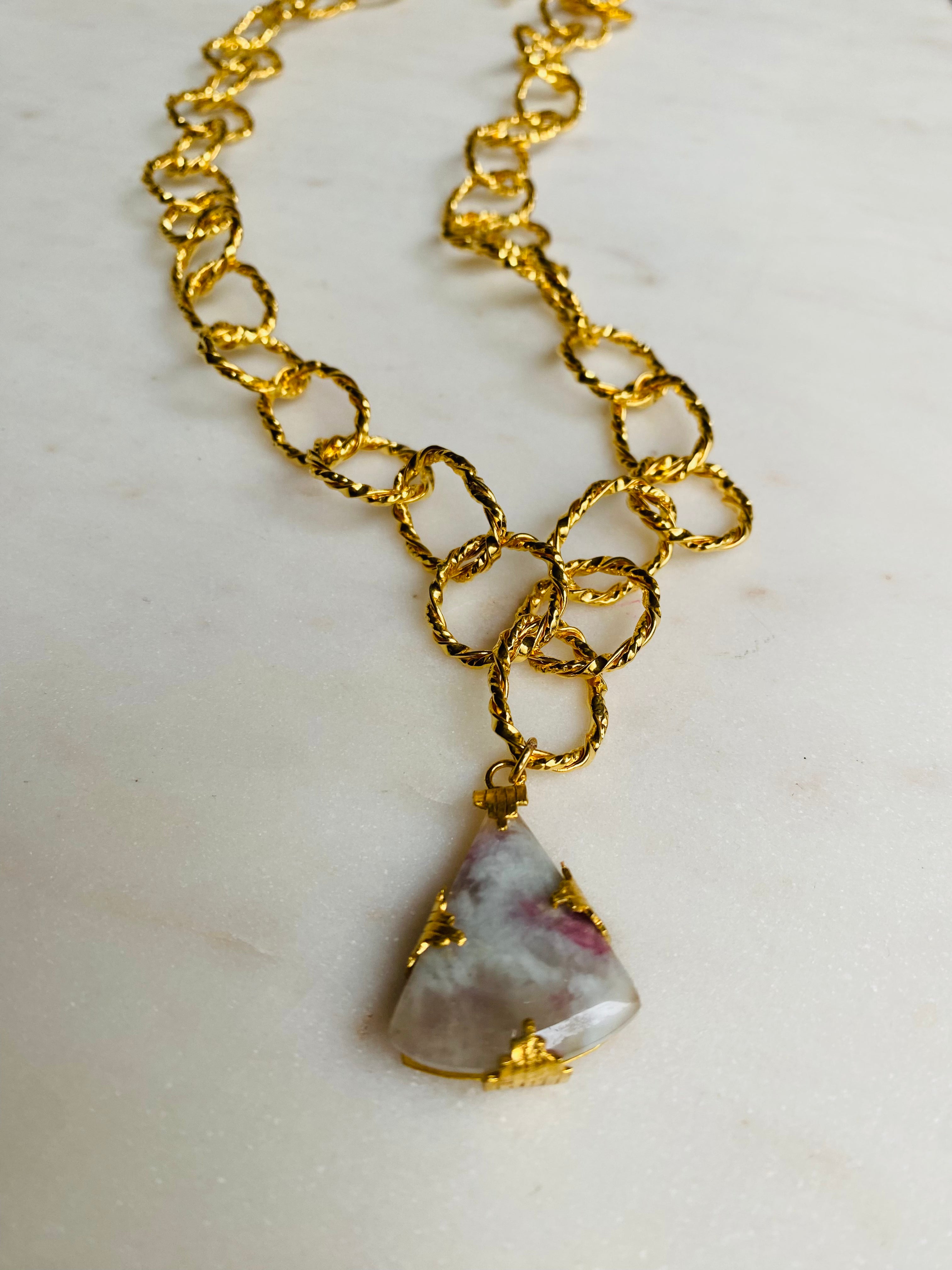 long pendant necklace gemstone