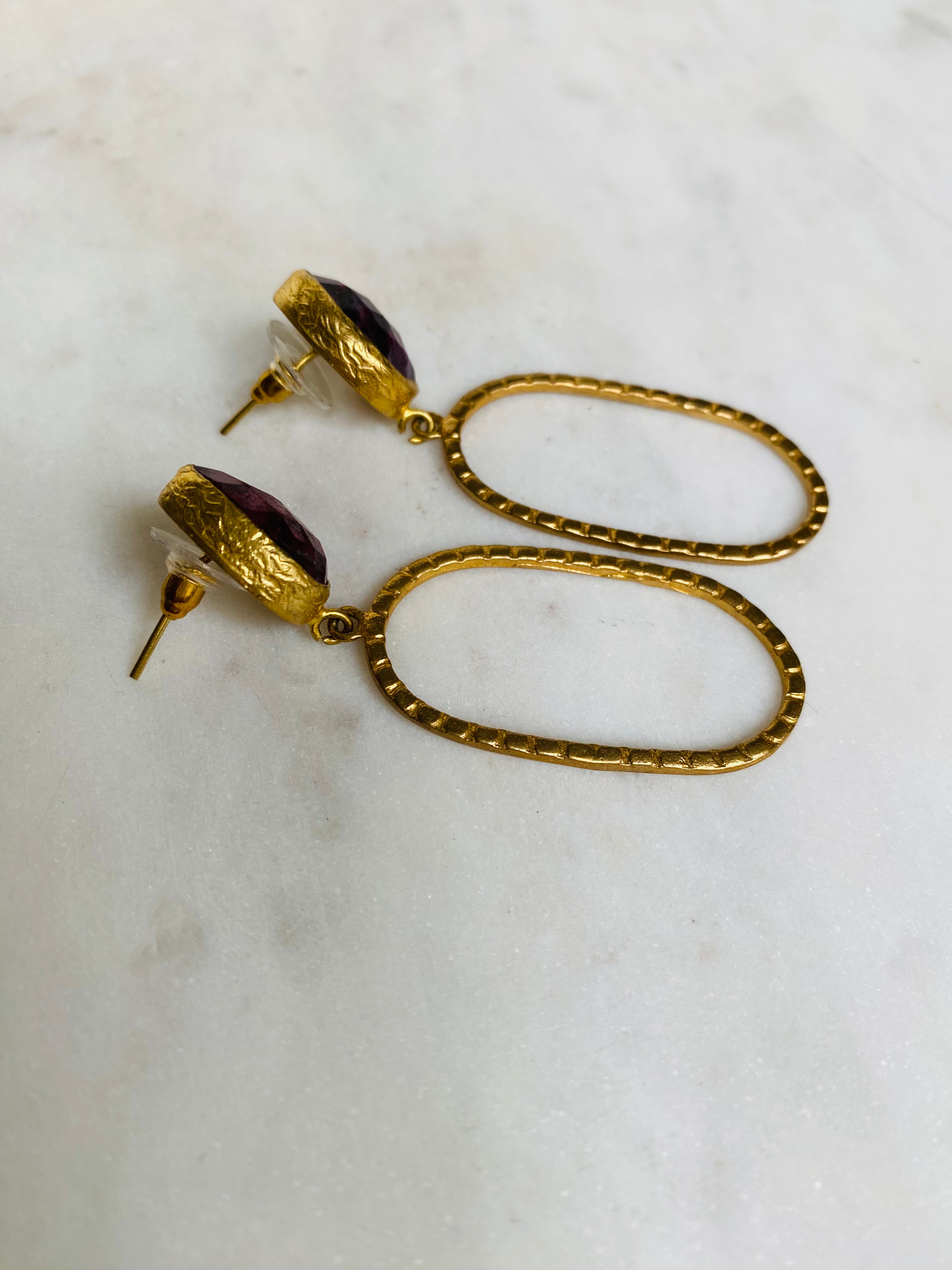 gemstone dangle earrings