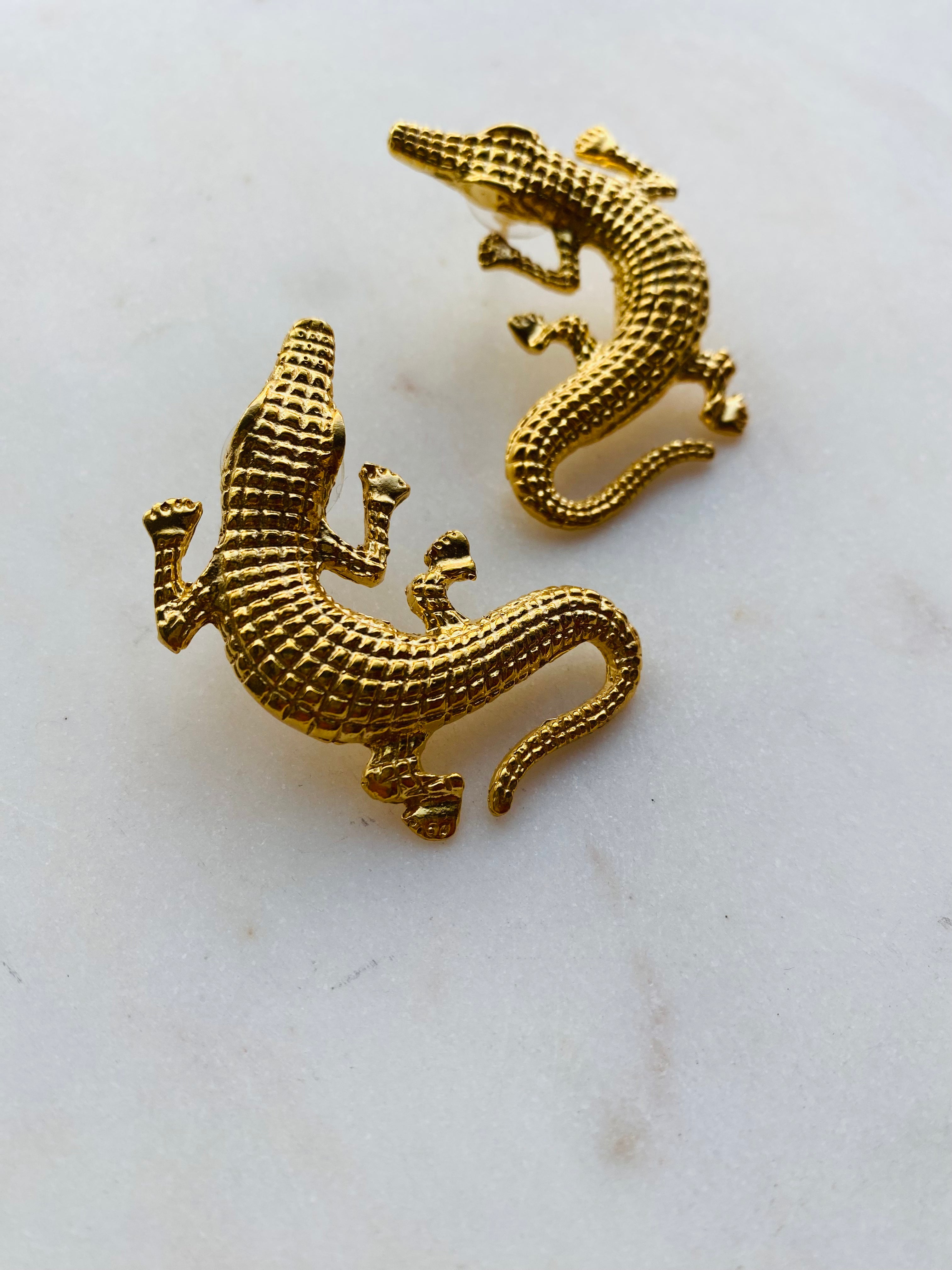 crocodile swirl earrings
