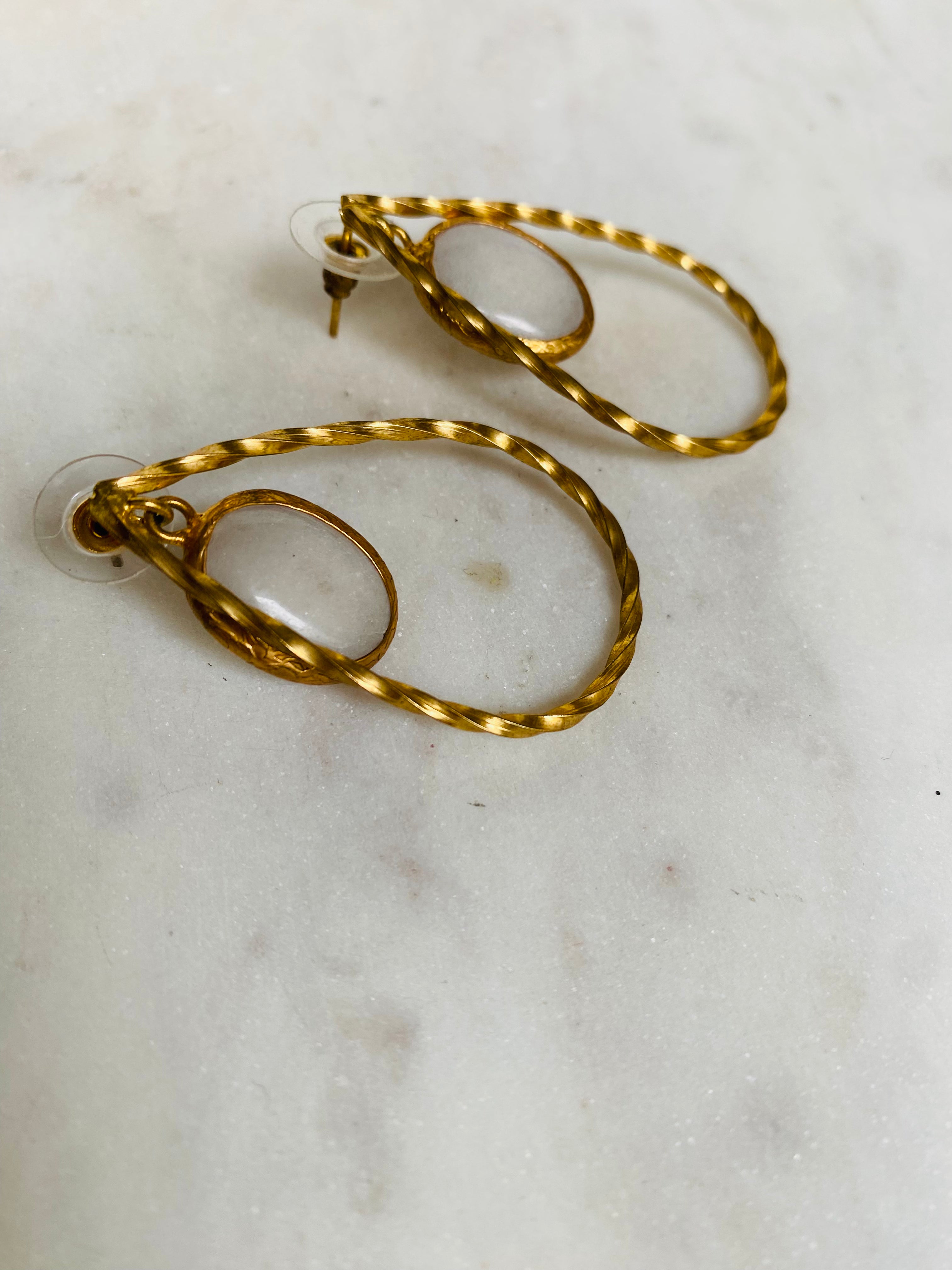 drip shaped gemstone earrings