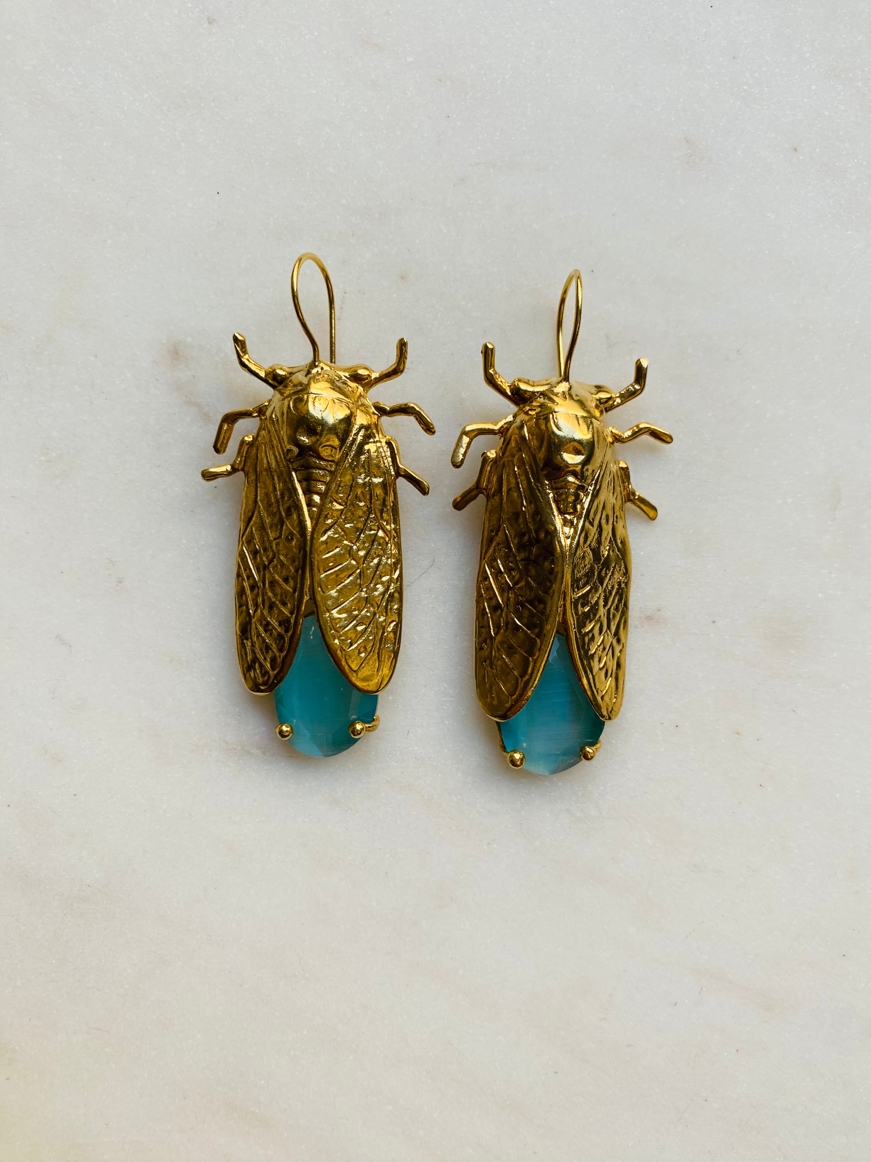 scarab gemstone earrings