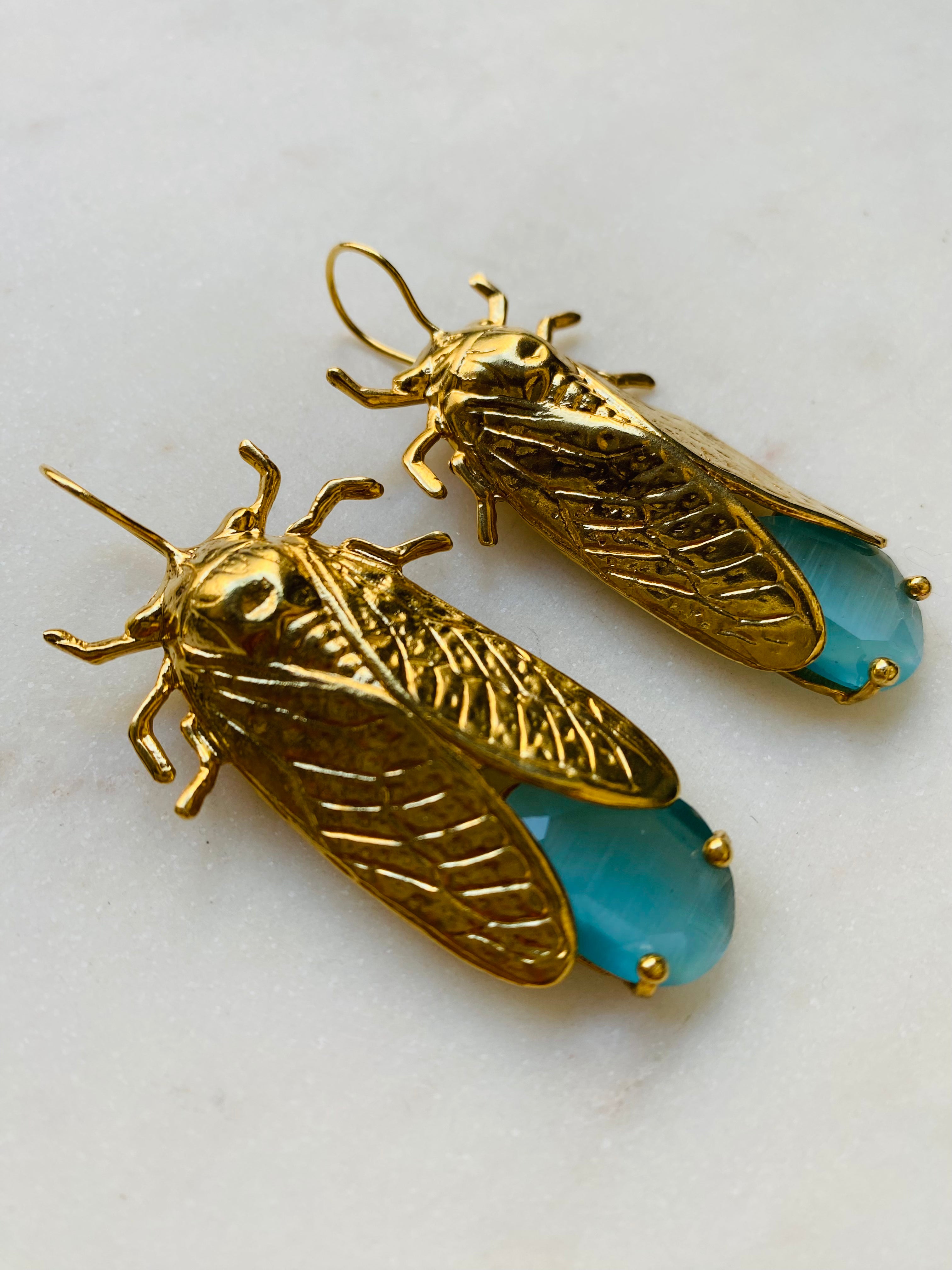 scarab gemstone earrings