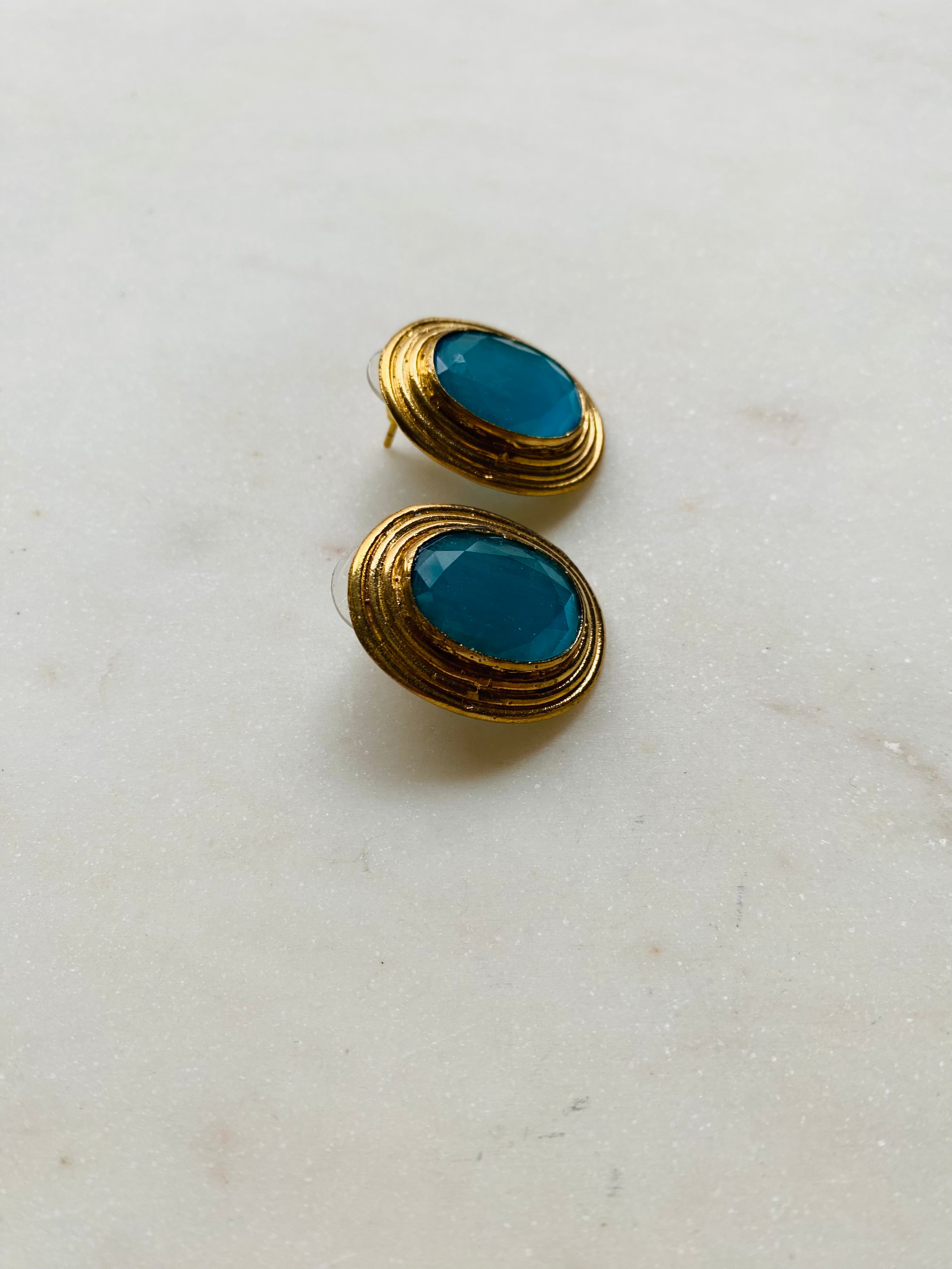 turquoise blue earring studs