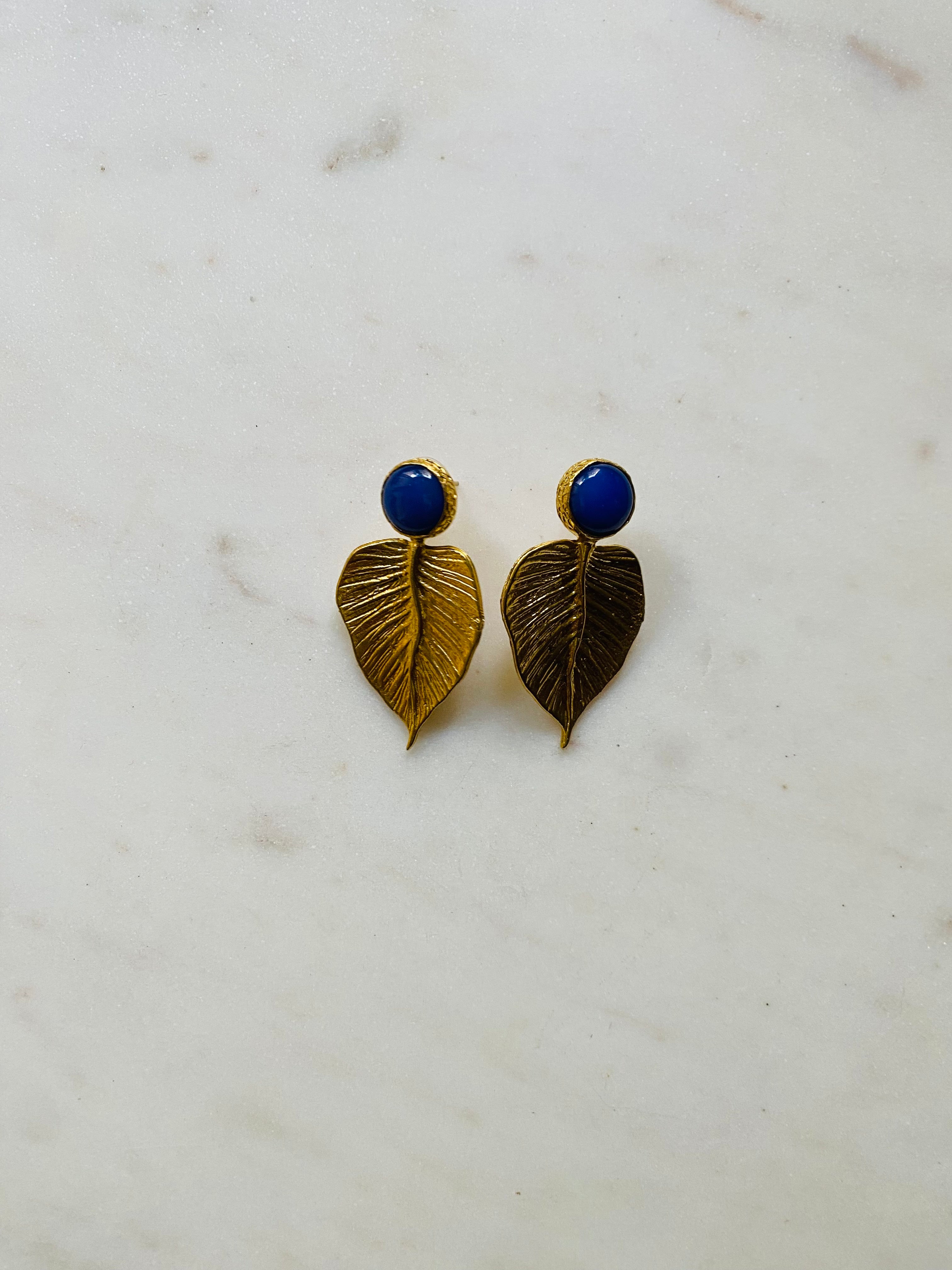 golden leaf earrings